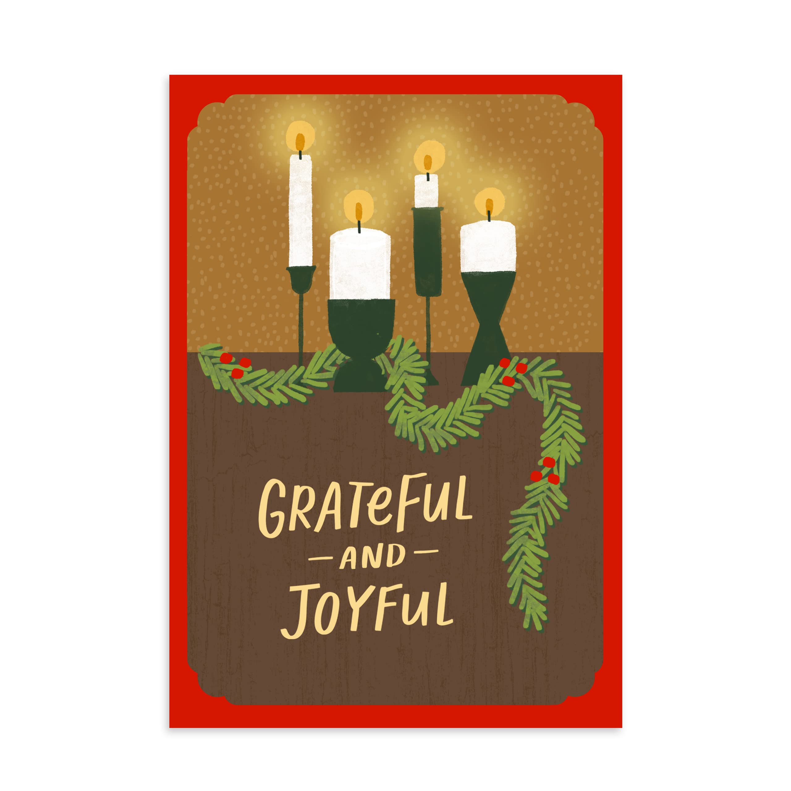 Hallmark Business (100 Pack) Holiday Greeting Cards - Grateful & Joyful Candles Design for Christmas, Thanksgiving - Perfect for Customers, Employees, Clients, Corporate Gifts, Church Members & Staff - Bulk Holiday Cards for Business Appreciation & Seasonal Greetings