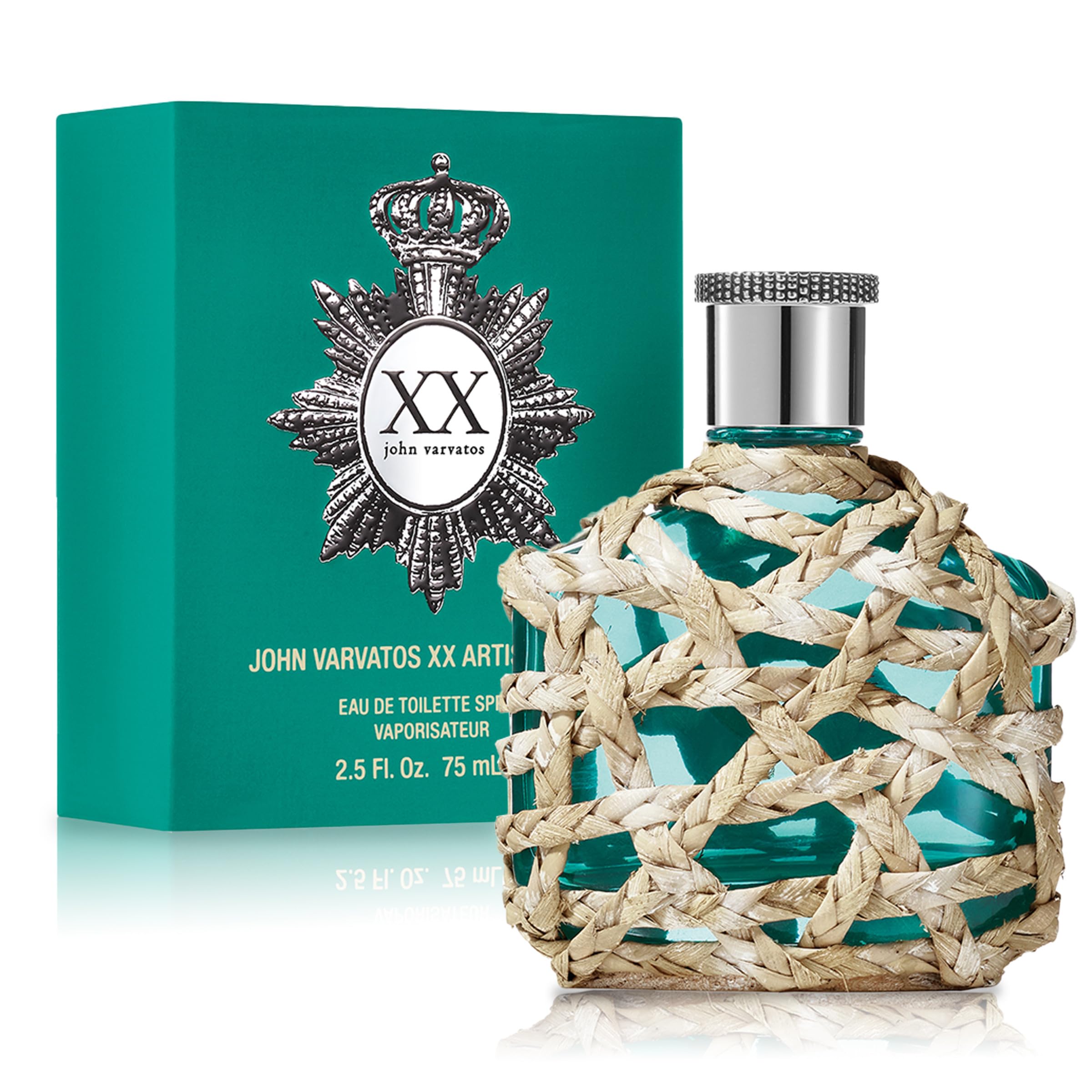 John Varvatos XX Artisan Teal Eau de Toilette for Men - Fresh Aquatic Cologne with Rosemary, Mineral Driftwood & Baie Rose Notes - Perfect for Daily Wear, Office & Evening Out