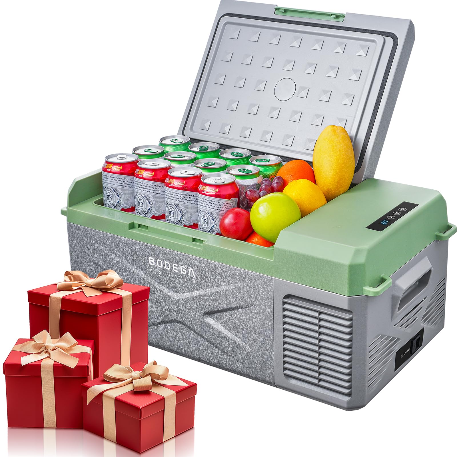 12V/24V Portable Car Refrigerator - 17 Quart (16L) Electric Cooler for RV, Camping & Travel (-4°F to 68°F) | DC/AC Power | Compact Freezer for Vehicles, Outdoor Adventures & Home Use | Perfect for Road Trips, Picnics & Tailgating