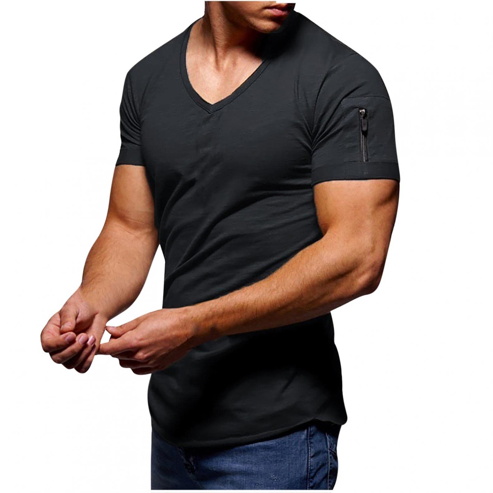 **Men's Polo T-Shirts - Casual Crew Neck Short Sleeve Henley Shirts for Workout & Gym | Comfortable & Stylish Tees for Everyday Wear**
