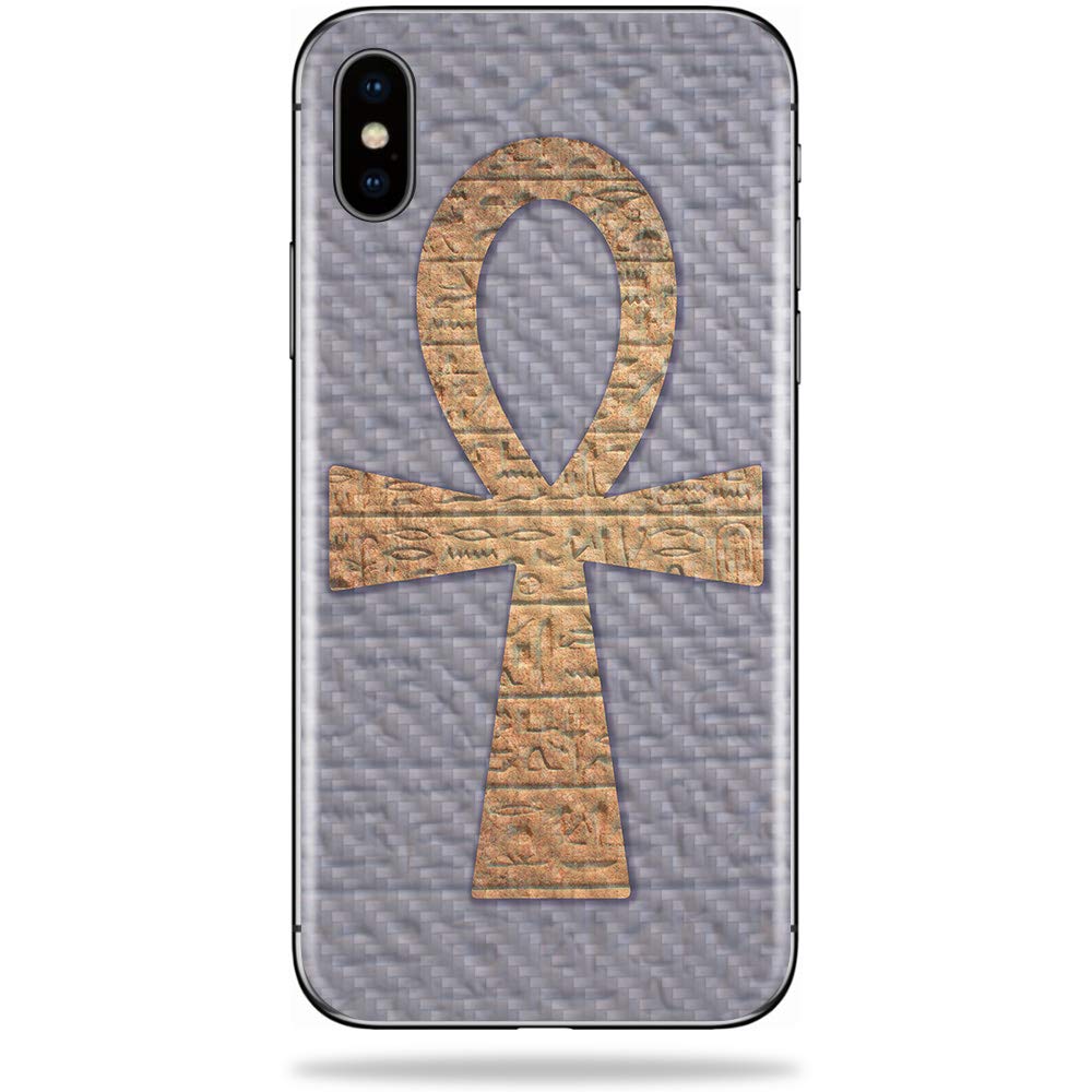 Premium Carbon Fiber Skin for Apple iPhone X - Ankh Design | Protective & Durable Textured Cover | Easy to Apply & Remove | Made in USA | Perfect for Daily Use, Travel & Style Protection