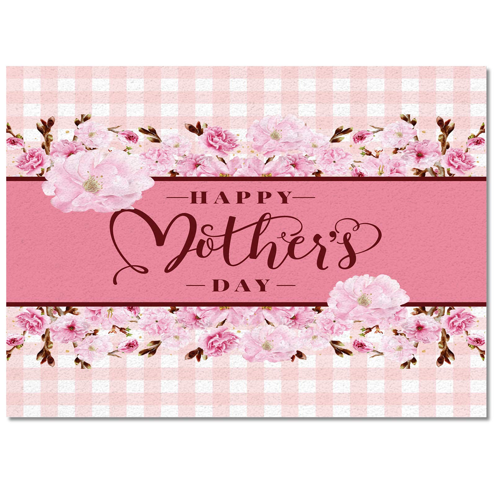 5' x 8' Pink Buffalo Plaid Carnation Flower Area Rug - Non-Slip Rectangle Carpet for Living Room, Bedroom & Dorm - Soft Floor Mat for Home Decor, Cozy Comfort Underfoot