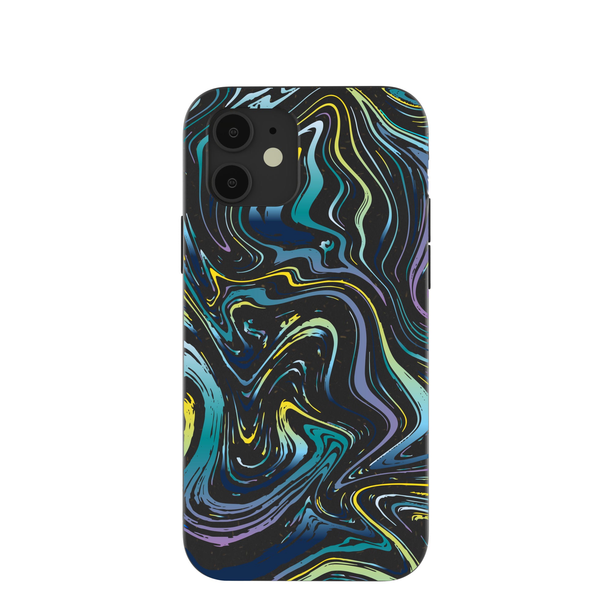 Black Space Waves iPhone 12/12 Pro Case - Slim Protective Cover with Shock Absorption | Perfect for Daily Use, Travel & Outdoor Activities