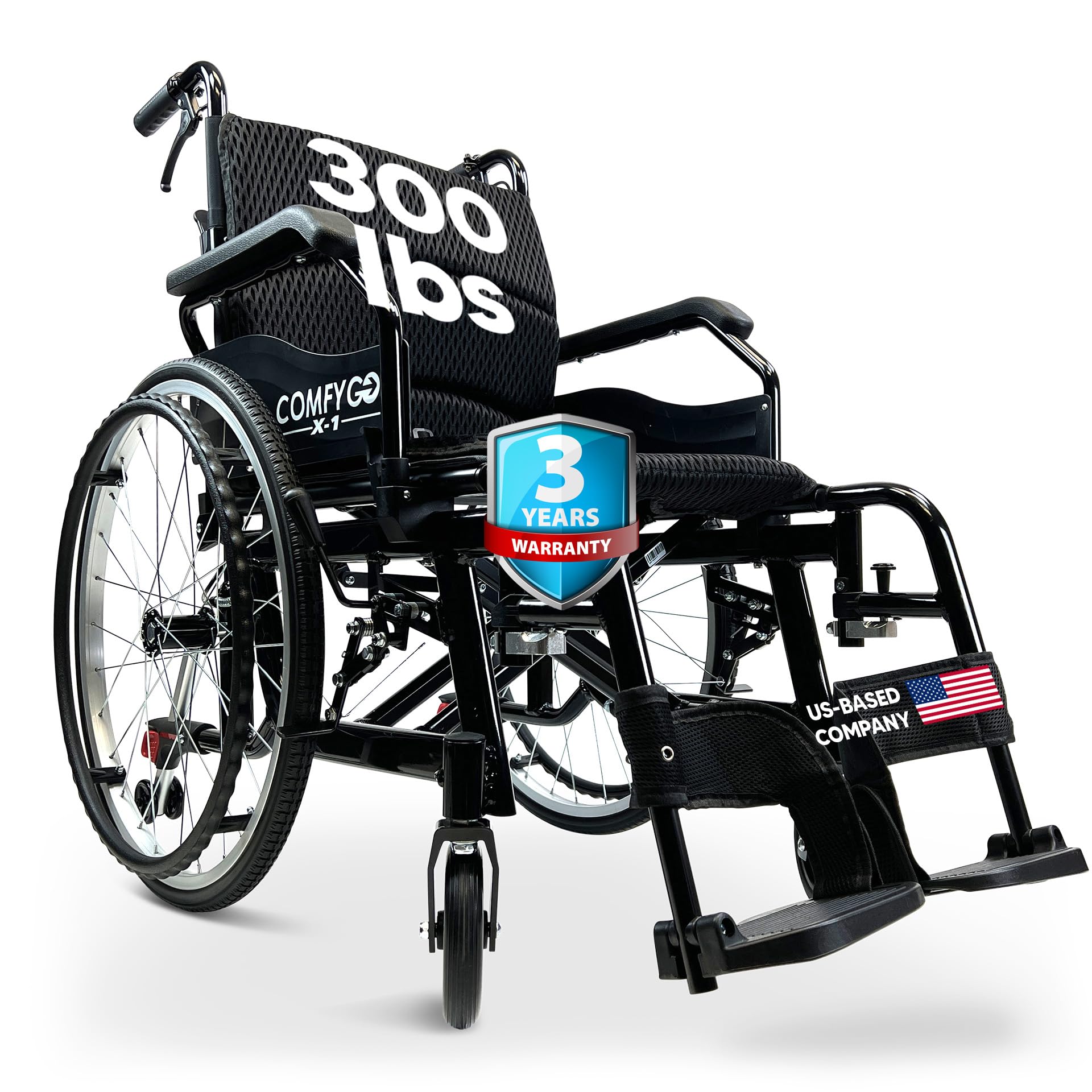 Ultra Lightweight Folding Manual Wheelchair for Adults - 17.5
