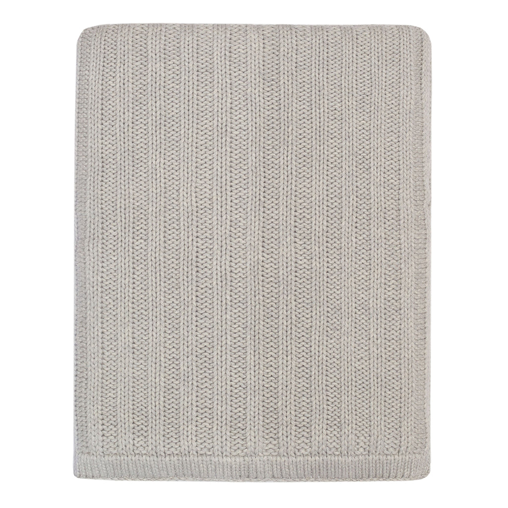 Cozy Grey Ribbed Knit Throw Blanket - Soft Warm Fleece for Couch, Bed & Sofa - Perfect for Winter Nights, Movie Time & Home Decor