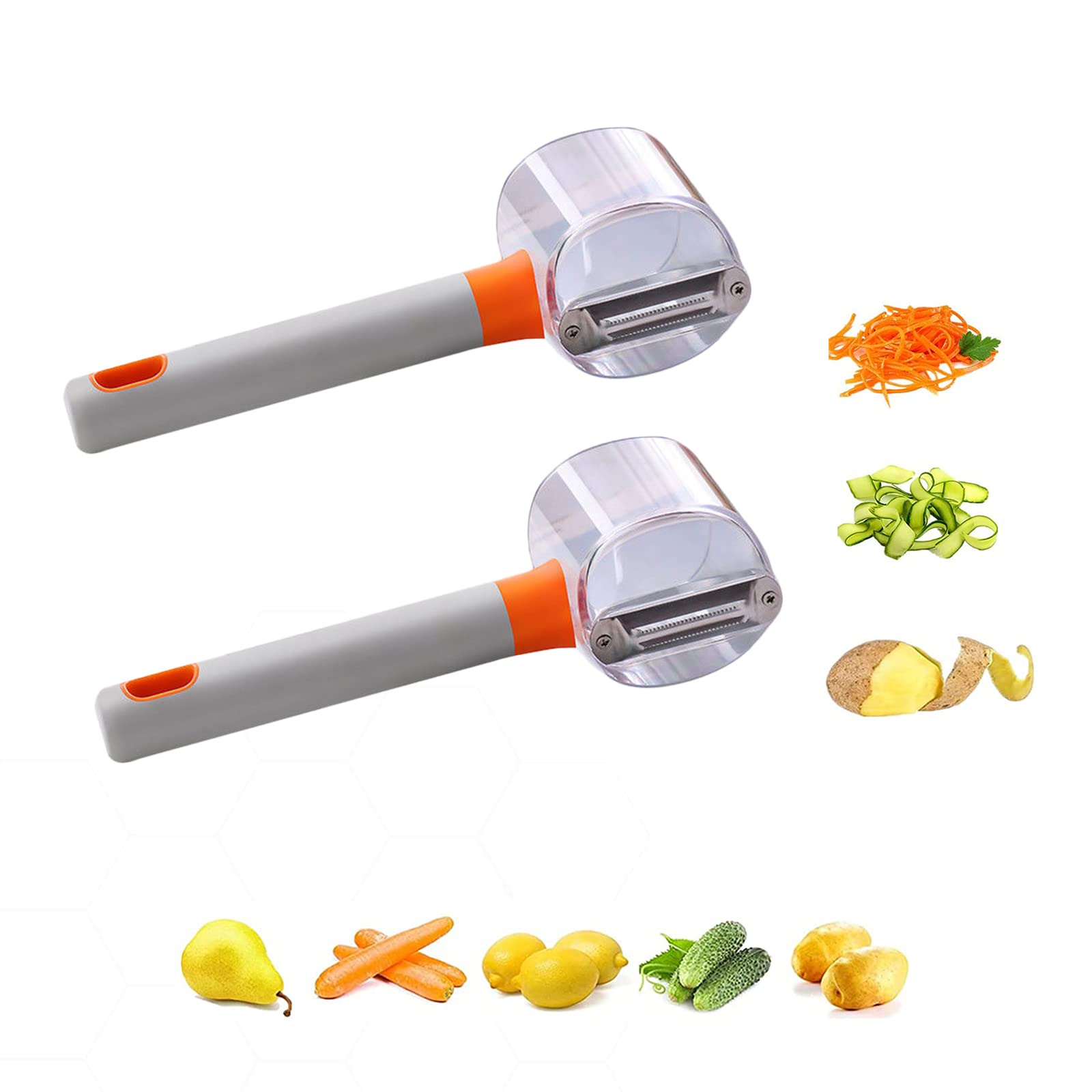 Premium 2-Pack Vegetable Peeler Set with Storage Box - Ergonomic Potato, Carrot & Fruit Peeler for Kitchen - Perfect for Peeling Potatoes, Apples, Melons & More - Essential Cooking Gadget for Home Chefs