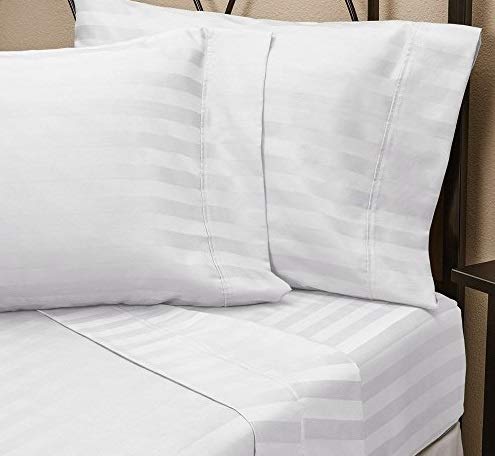 Premium 1100 Thread Count 100% Egyptian Cotton Queen Size Sheet Set - 4 Piece with Deep Pockets (Fits Mattresses Up to 30