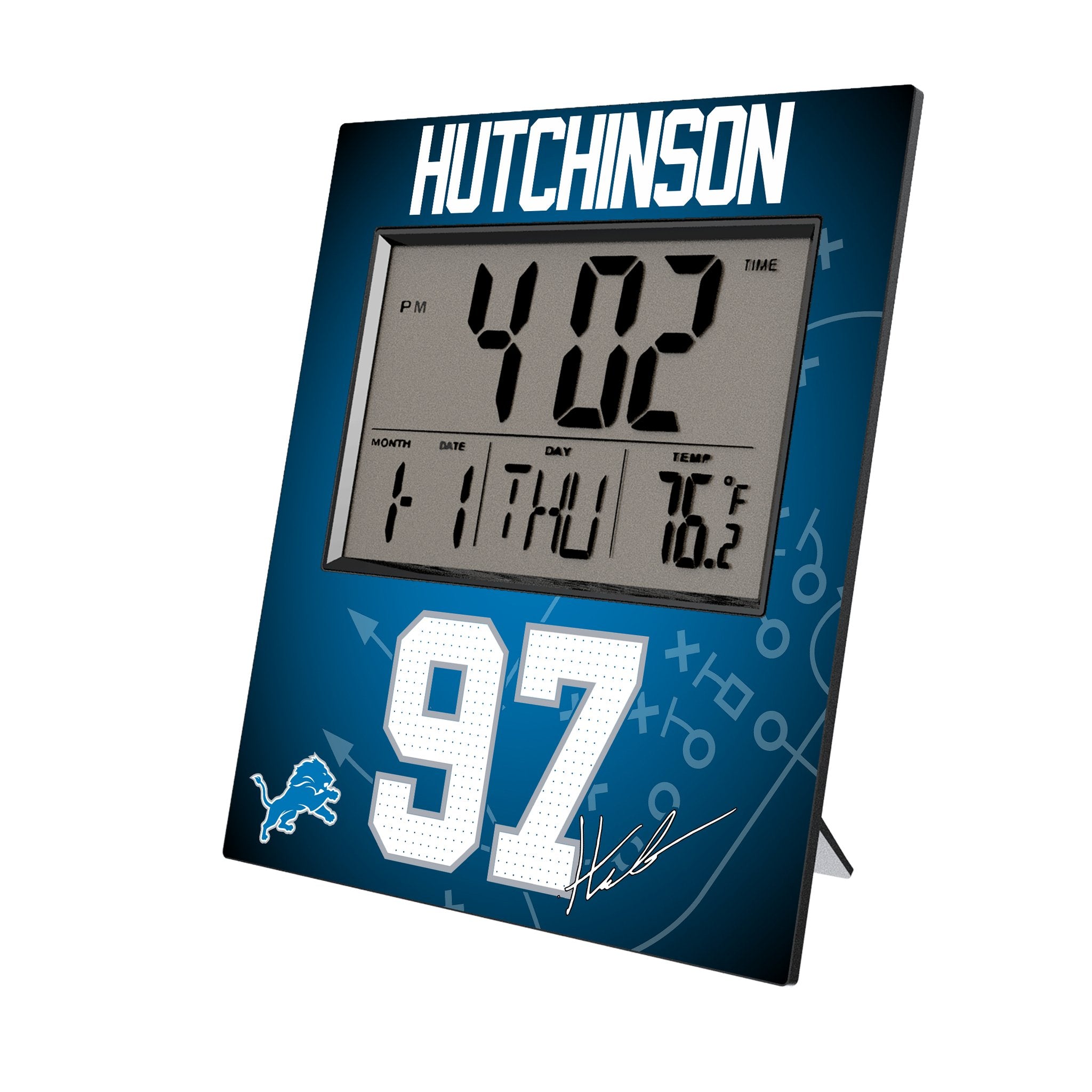 Aidan Hutchinson Detroit Lions 97 Game Tactical Wall Clock - Perfect for NFL Fans, Man Cave & Sports Room Decor