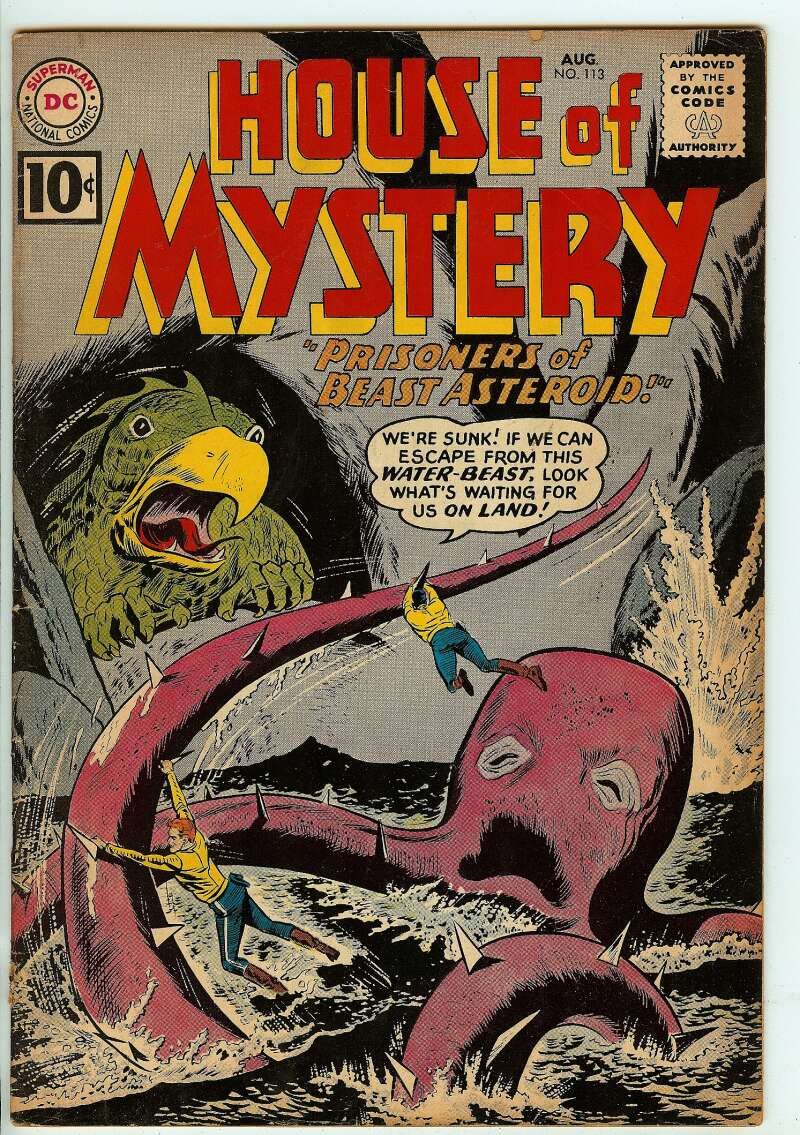 HOUSE OF MYSTERY #113 5.5 - Vintage 1961 DC Comics Sci-Fi Collectible - Perfect for Comic Book Collectors & Sci-Fi Enthusiasts
