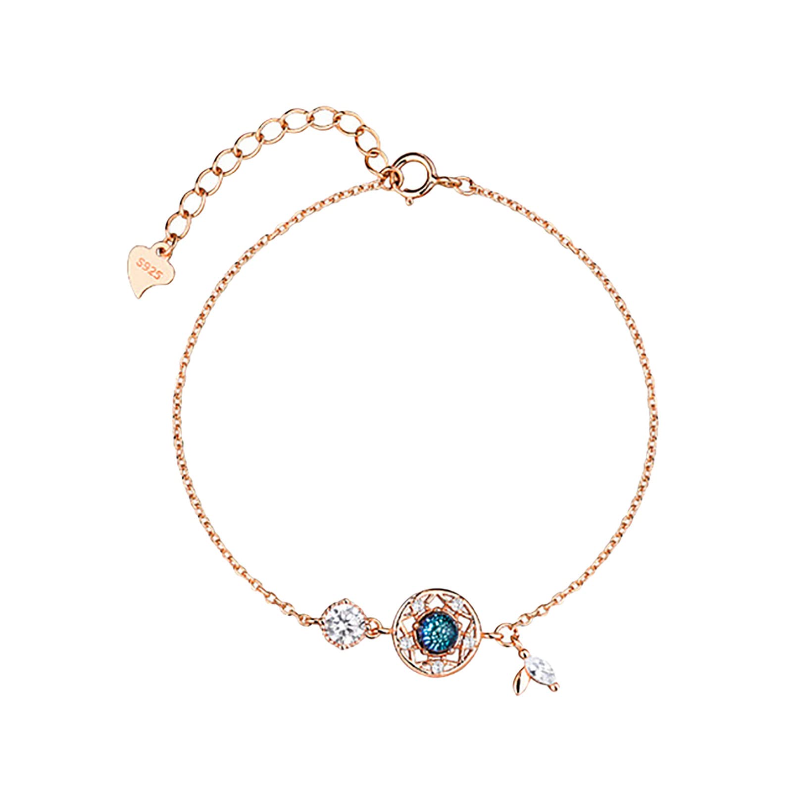 Sky Glazed Stone Charm Bracelet for Women - Bohemian Dreamcatcher Jewelry with Star Charms | Perfect for Festival, Boho Chic Outfits & Gift Giving