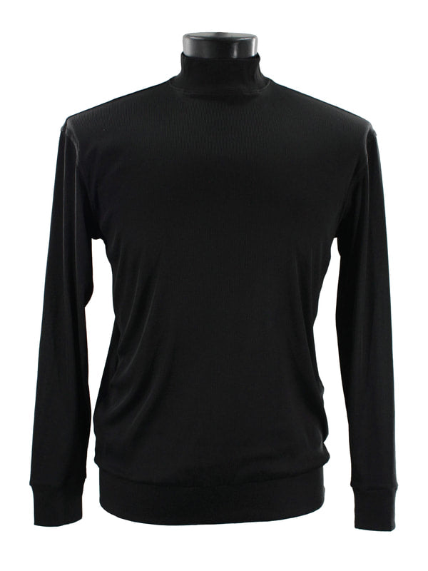 Bassiri Women's Long Sleeve High Neck Black T-Shirt 632 - Slim Fit Casual Top for Work, Layering & Everyday Wear