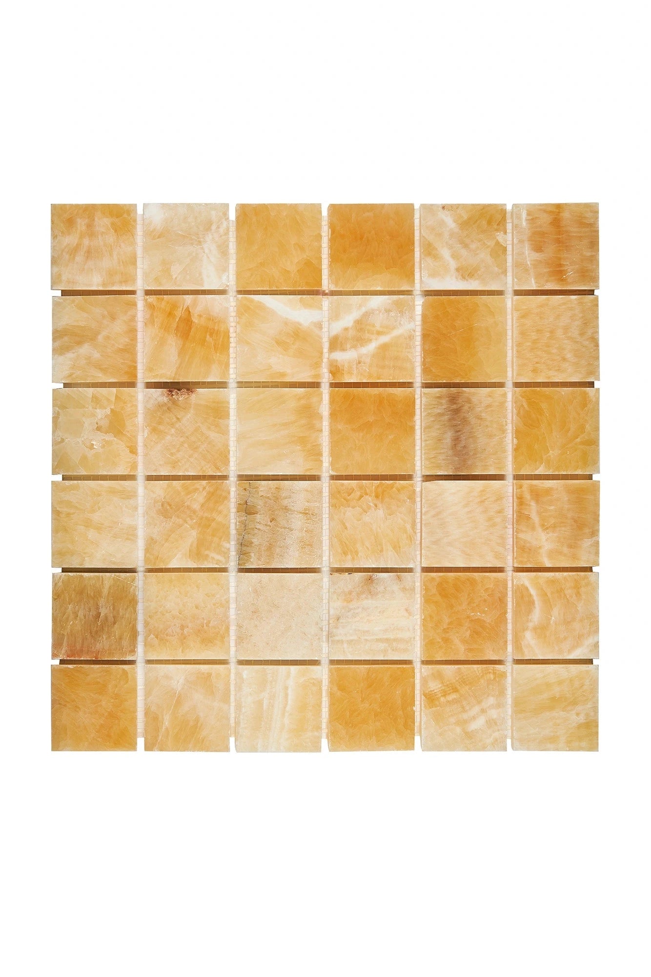 Premium Honey Onyx Stone 2x2 Inch Polished Mosaic Tile for Kitchen Backsplash, Bathroom Wall & Floor Decor - Natural Stone Home Upgrade