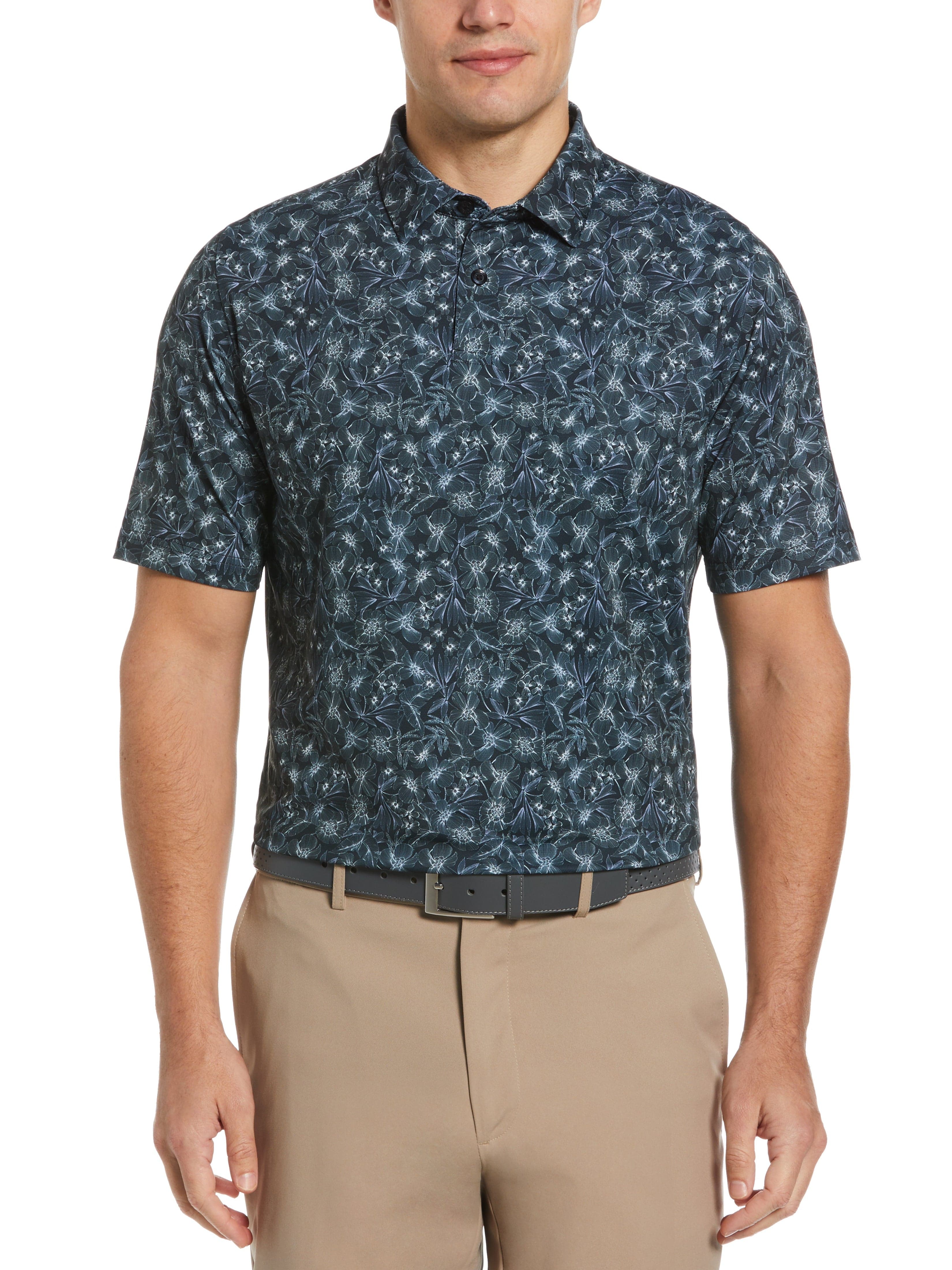 Men's Stylish Floral Print Polo Shirt - Breathable & Comfortable for Casual Wear, Summer Outfits, and Beach Vacations