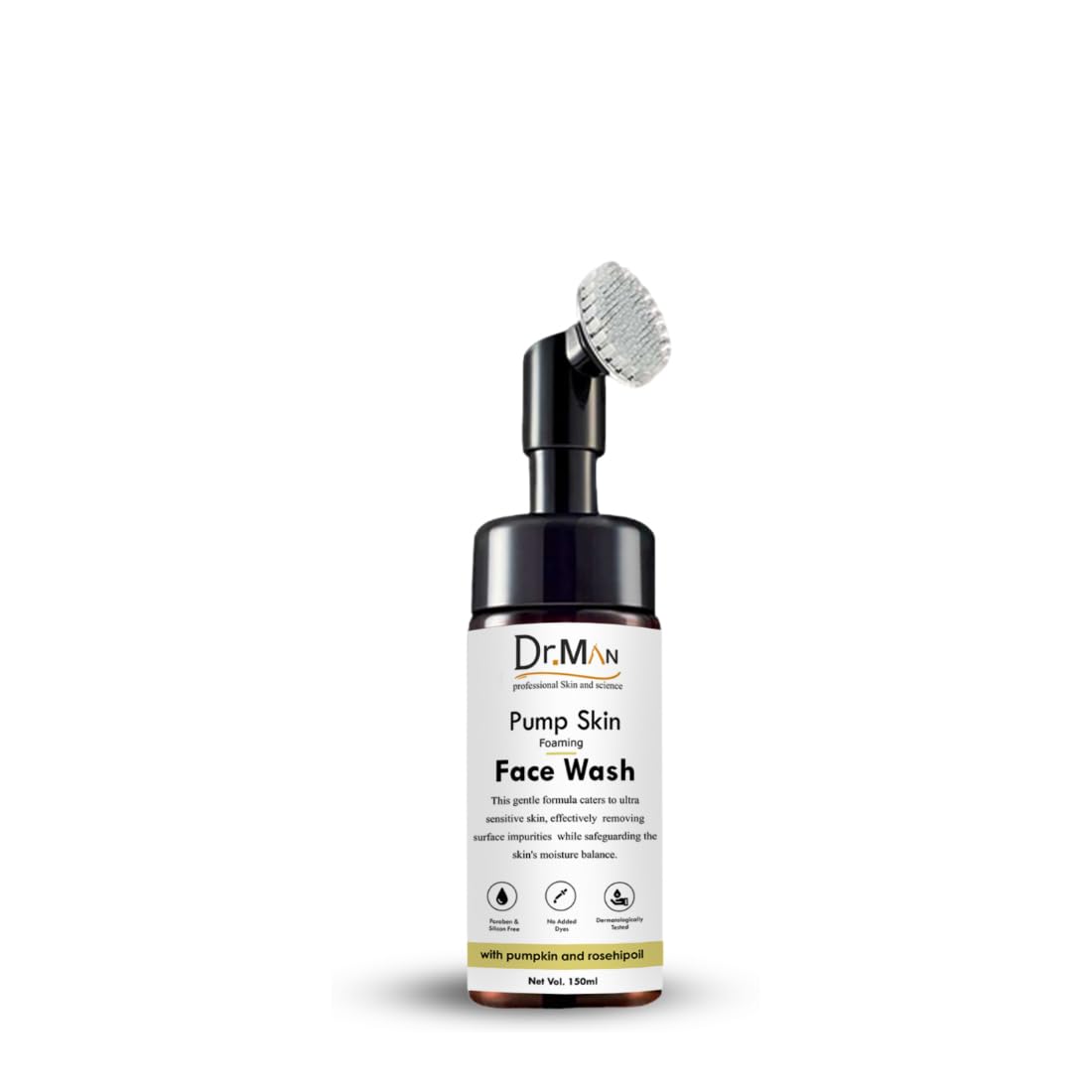 Dr. Man Professional Foaming Face Wash with Pumpkin & Rosehip Oil - 150ml | Gentle Cleanser for Acne-Prone & Sensitive Skin | Daily Skincare Routine