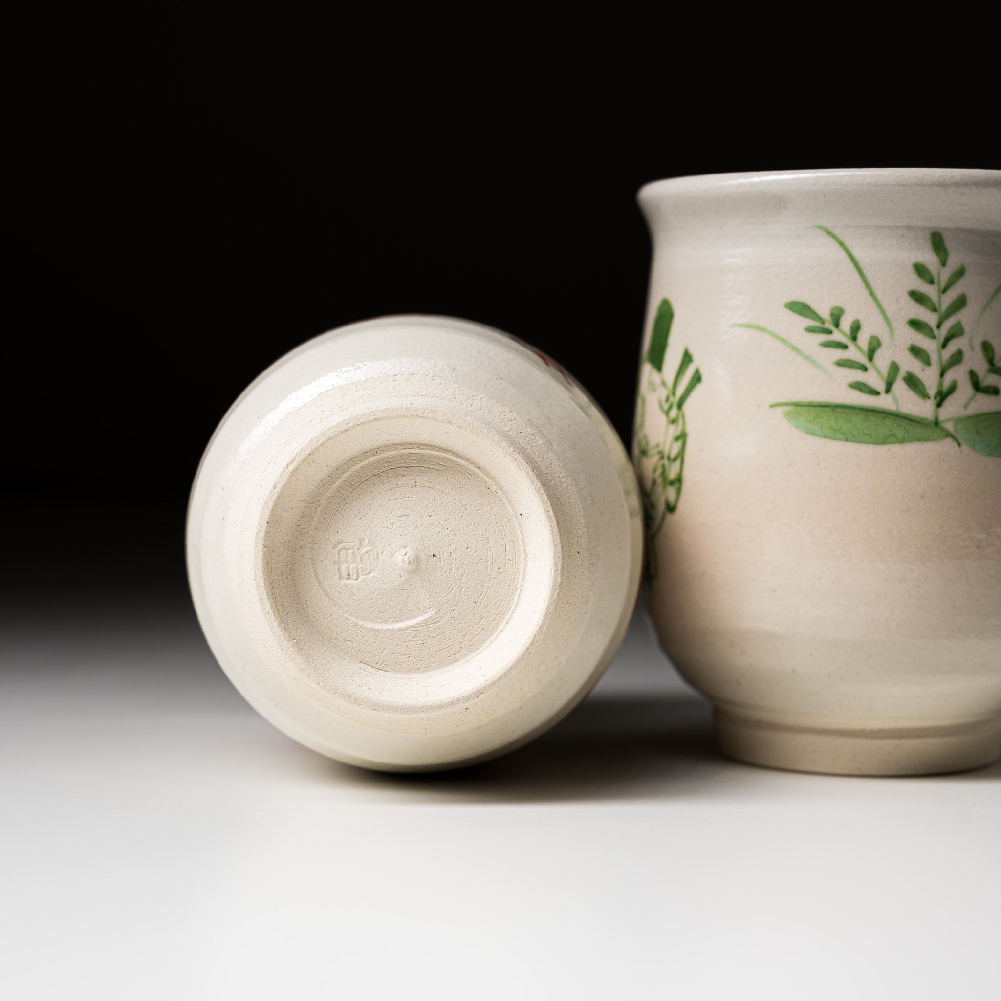 Handmade Kyoto Kiyomizu Ware Pair of Tea Cups - Authentic Gohon Kozanji Ceramic Set for Japanese Tea Ceremony & Home Decor