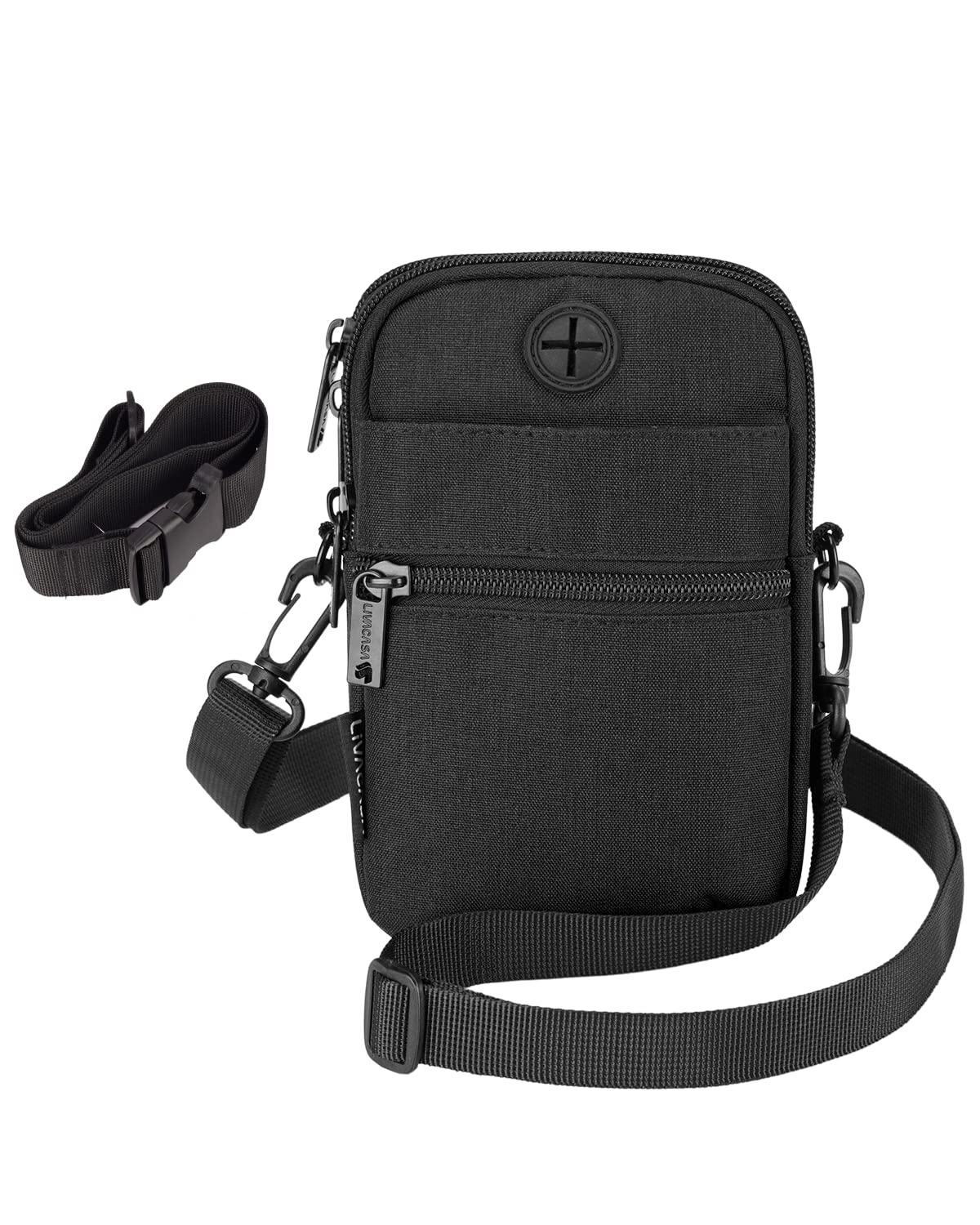 LIVACASA Waterproof Crossbody Phone Purse with Earphone Hole - Cell Phone Holder for Running, Hiking & Travel - Fits Phones Under 6.7 Inches - Hands-Free Convenience for Outdoor Activities