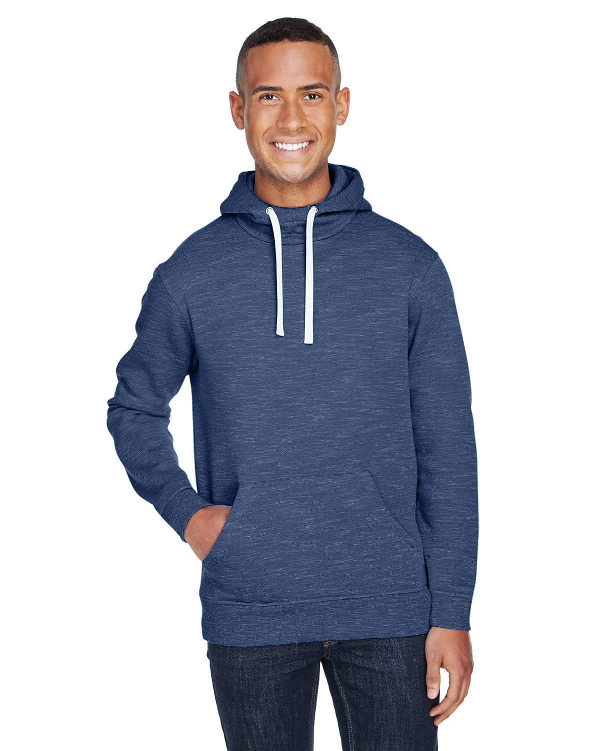 J America Men's & Women's Fleece Pullover Hoodie - Soft Melange Fleece Hooded Sweatshirt for Casual Wear, Outdoor Activities & Lounge Comfort