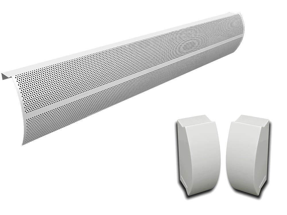 Baseboarders Elliptus Series 4 ft Galvanized Steel Slip-On Baseboard Heater Cover Replacement with Left & Right Endcaps - White | Easy Install for Hydronic Water Heating Systems | Perfect for Home, Office & Basement Heating Solutions