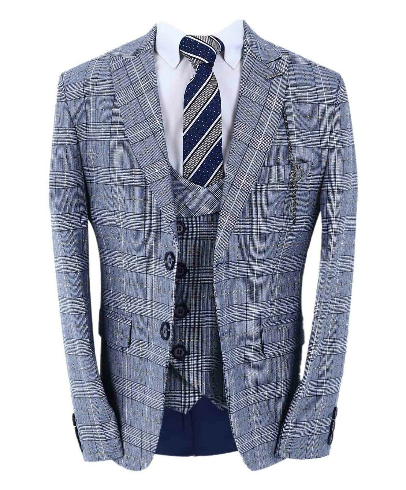 Boys Slim Fit 3-Piece Suit Set for Special Occasions | Birthday, Wedding, Prom & Formal Events | Perfect for Parties, Dinners & School Dances