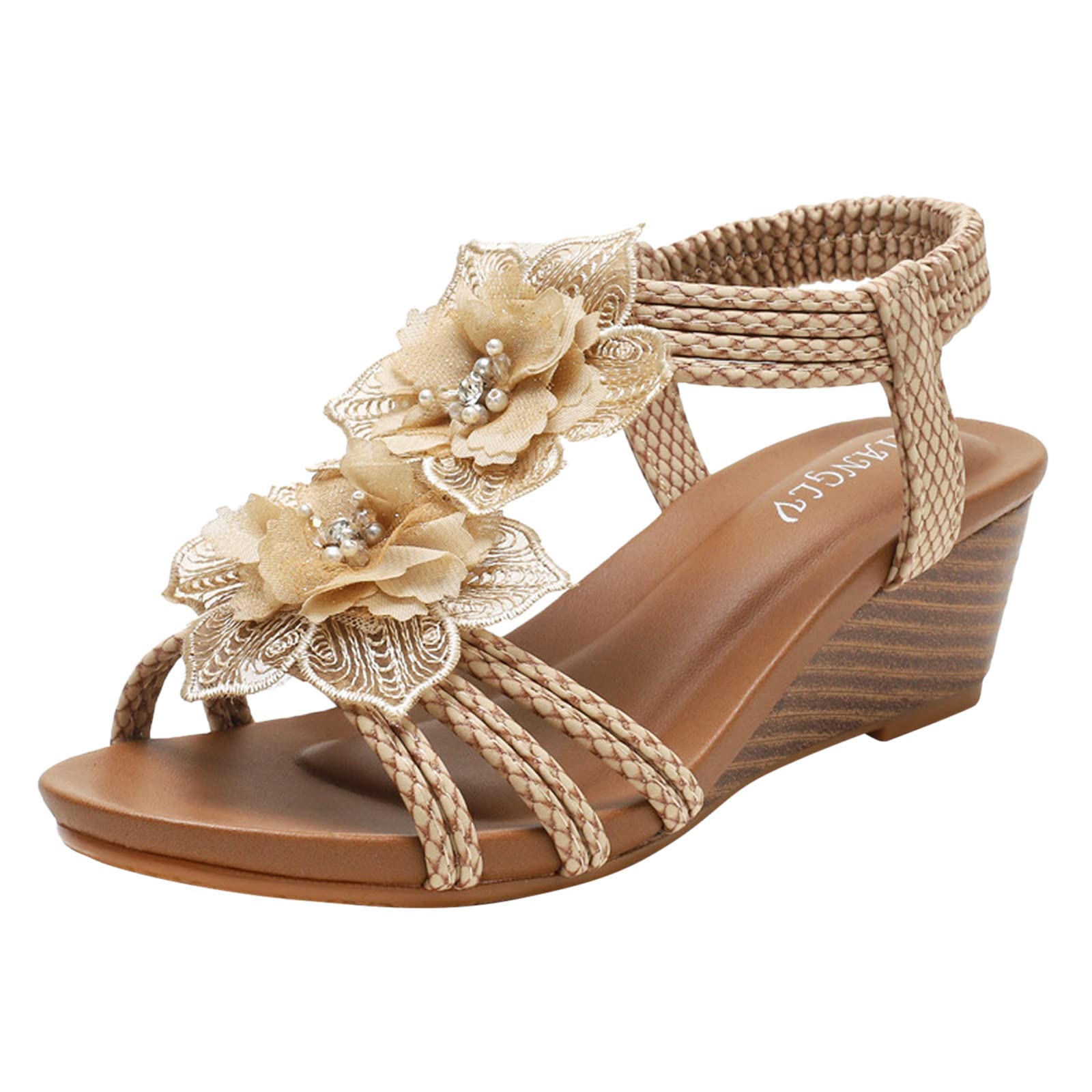 Gibobby Women's Closed Toe Wedge Sandals - Retro Buckle Strap Espadrilles for Casual Wear | Comfortable Summer Beach Shoes, Perfect for Outings, Vacations & Date Nights