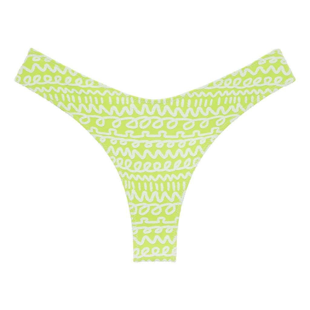 Lime Icing Lulu Zig Zag Stitch Bikini Bottom - Sexy High Waisted Swimwear for Beach Vacation & Pool Party