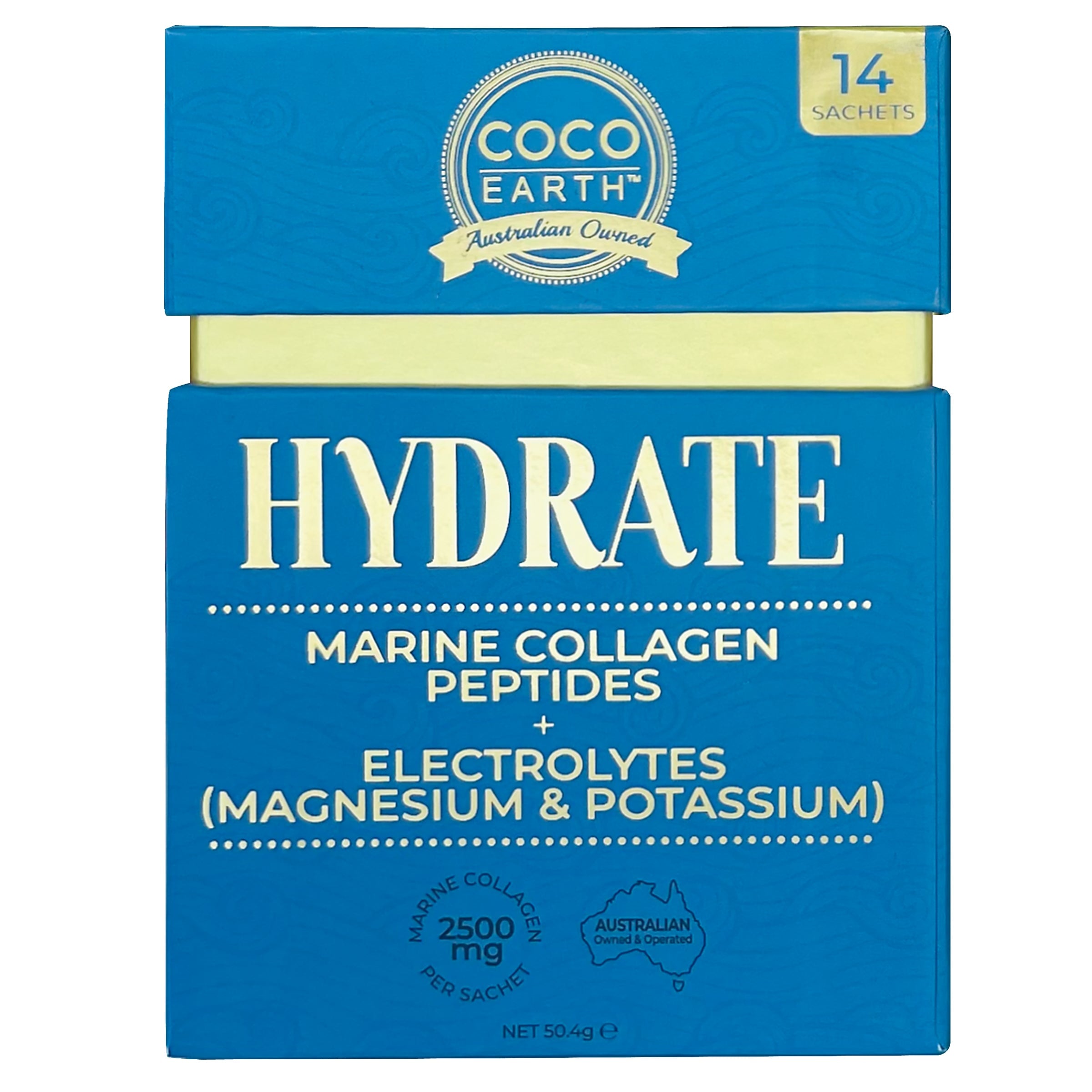 Premium Marine Collagen Peptides Powder with Hyaluronic Acid | Coco Earth Hydration Sachets for Skin, Hair & Joint Support | Post-Workout Recovery & Anti-Aging Skincare Routine