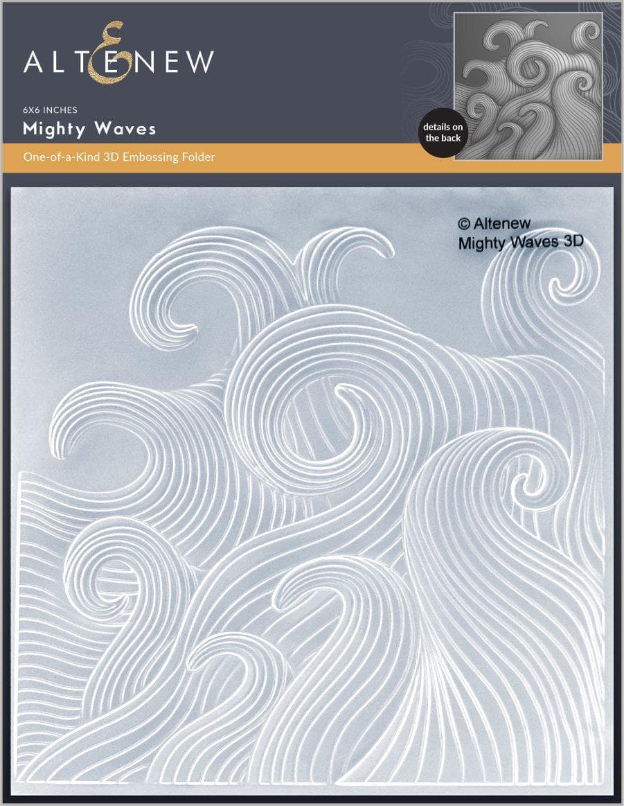 Mighty Waves 3D Embossing Folder for Card Making, Scrapbooking & DIY Crafts - Ocean Themed Paper Texture Tool for Handmade Greeting Cards & Art Projects