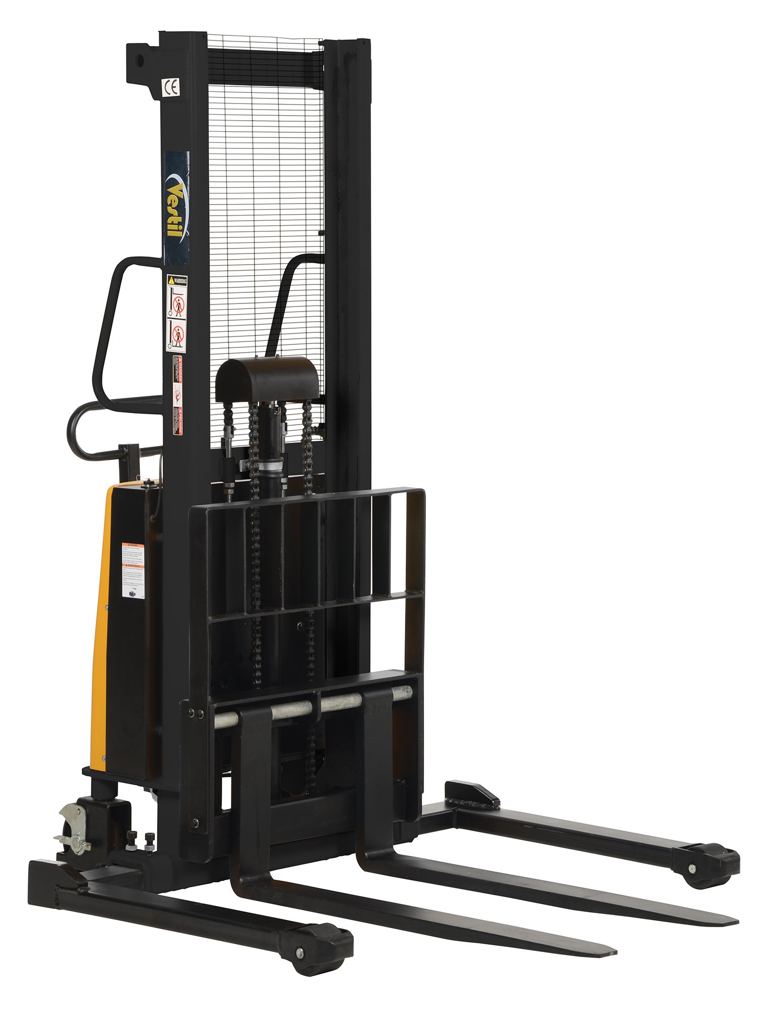 Vestil SL-63-AA Electric Powered Pallet Stacker with Adjustable Forks & Support Legs - 2000 lbs Capacity, 42