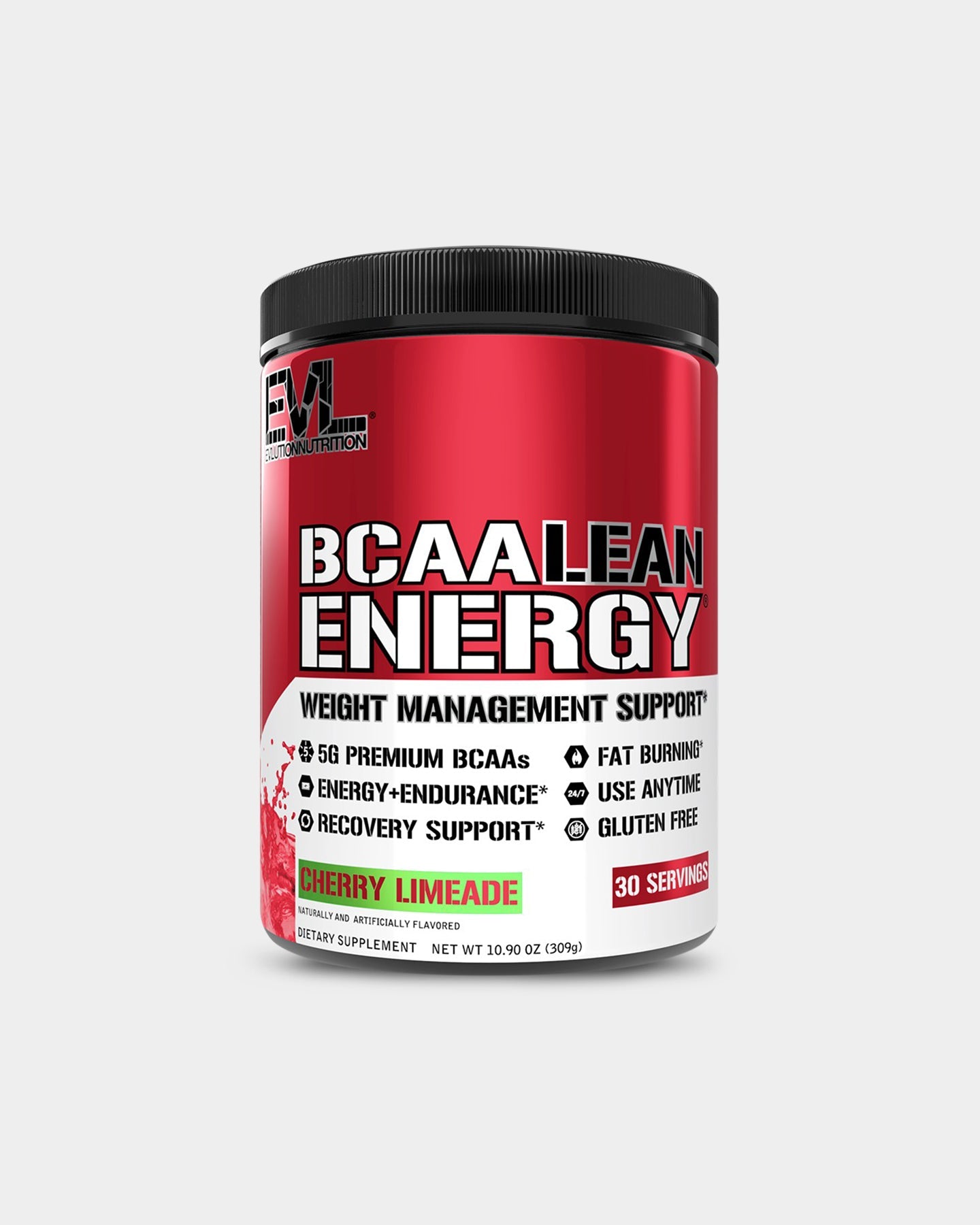 EVLUTION NUTRITION BCAA Lean Energy Powder - Strawberry Lemonade Flavor for Muscle Recovery & Fat Burn - Pre Workout & Post Workout Supplement for Athletes & Fitness Enthusiasts