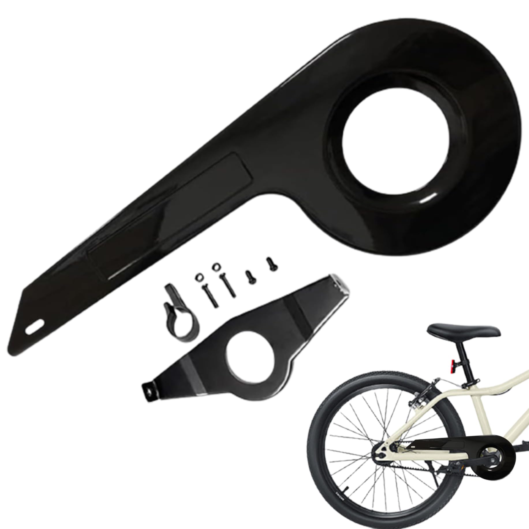 Universal Bike Chain Guard for 32-36 Teeth - Durable Kids Bicycle Chain Cover Accessory (Black) | Perfect for BMX, Mountain & Kids Bikes - Protects Chains from Dirt & Debris