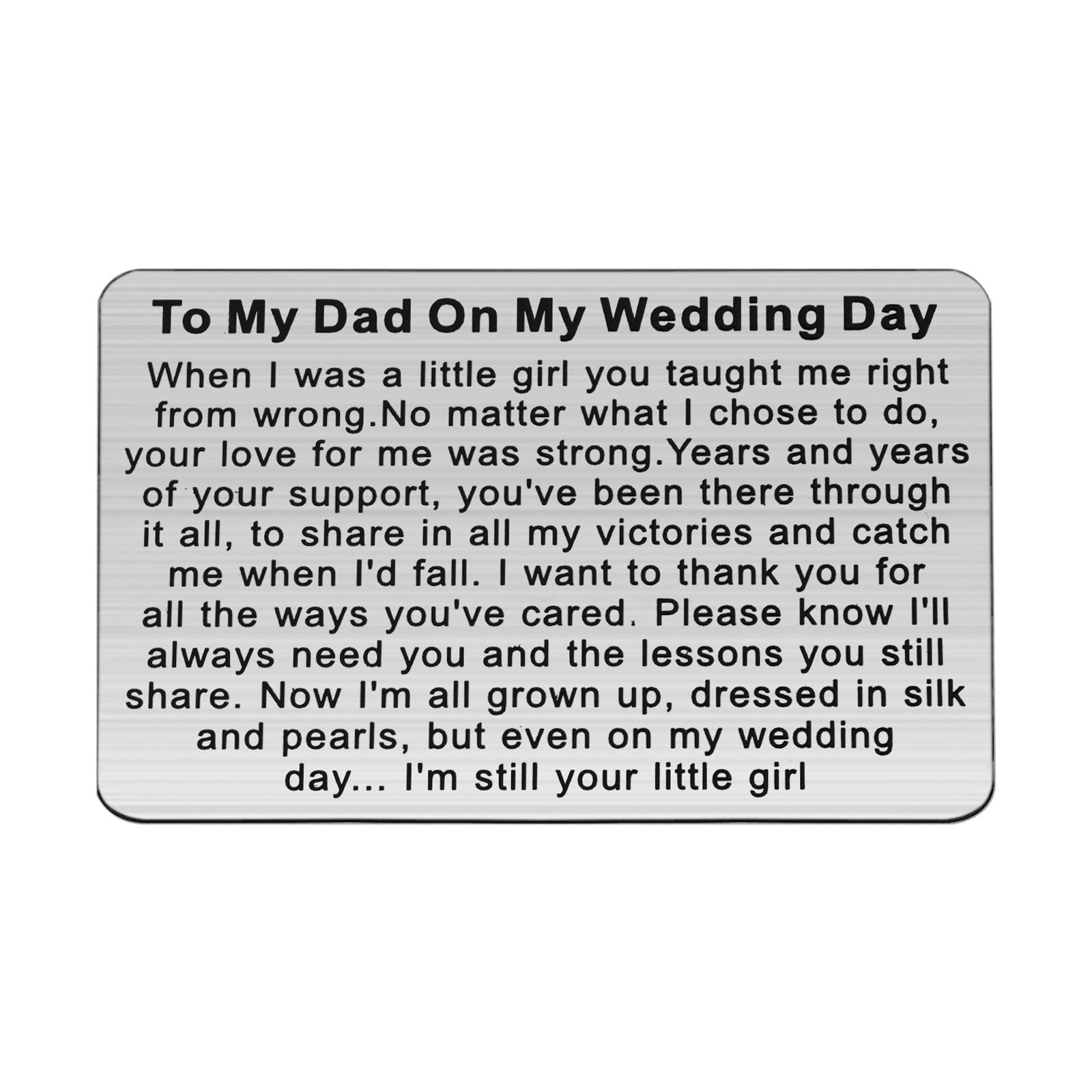 Personalized Engraved Metal Wallet Insert for Dad - Gift from Daughter or Son on Wedding Day, Father's Day, Birthday - Thoughtful Present for Bonus Dad & Stepfather - Perfect for Special Occasions & Daily Use