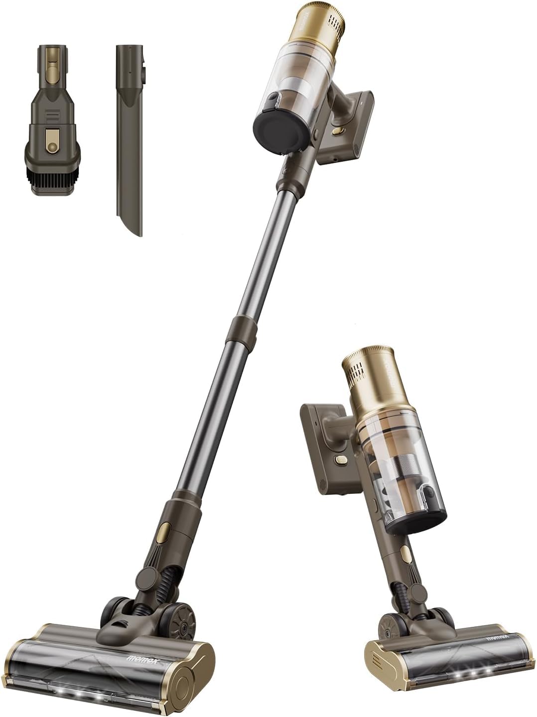 Powerful Cordless Upright Vacuum Cleaner for Home - Rechargeable, Lightweight with 50 Min Runtime | Ideal for Carpets, Hard Floors, Pet Hair & Cat Litter (Gold & Black) | Perfect for Quick Cleanups, Pet Owners & Multi-Surface Homes