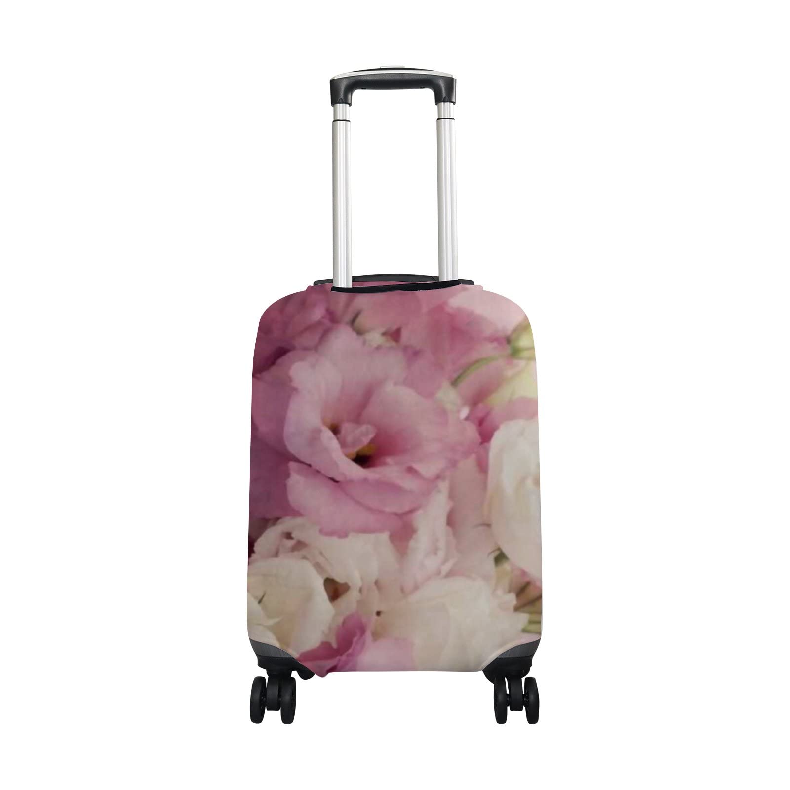 Eustoma Flowers Purple Spandex Luggage Cover - Washable Suitcase Protector for 22-24 Inch Bags | Travel Accessories for Women & Men | Perfect for Airports, Vacations & Business Trips
