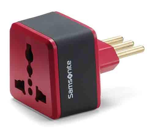 Samsonite Grounded Travel Adapter Plug for Italy - Universal Power Converter for Europe - Perfect for Laptops, Phones & Devices