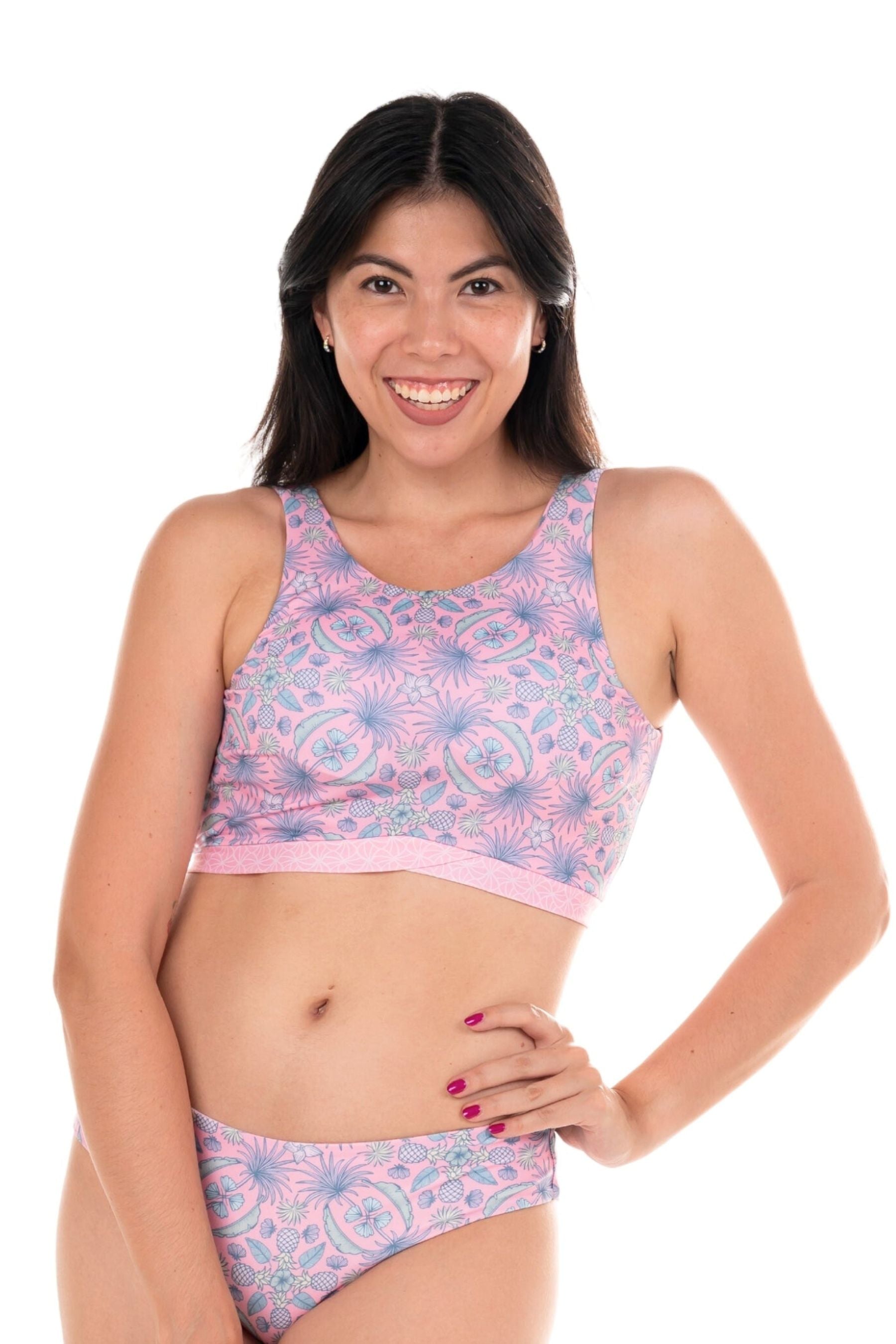 Juno High Neck Reversible Swim & Sport Top - Perfect for Swimming, Yoga, and Outdoor Activities
