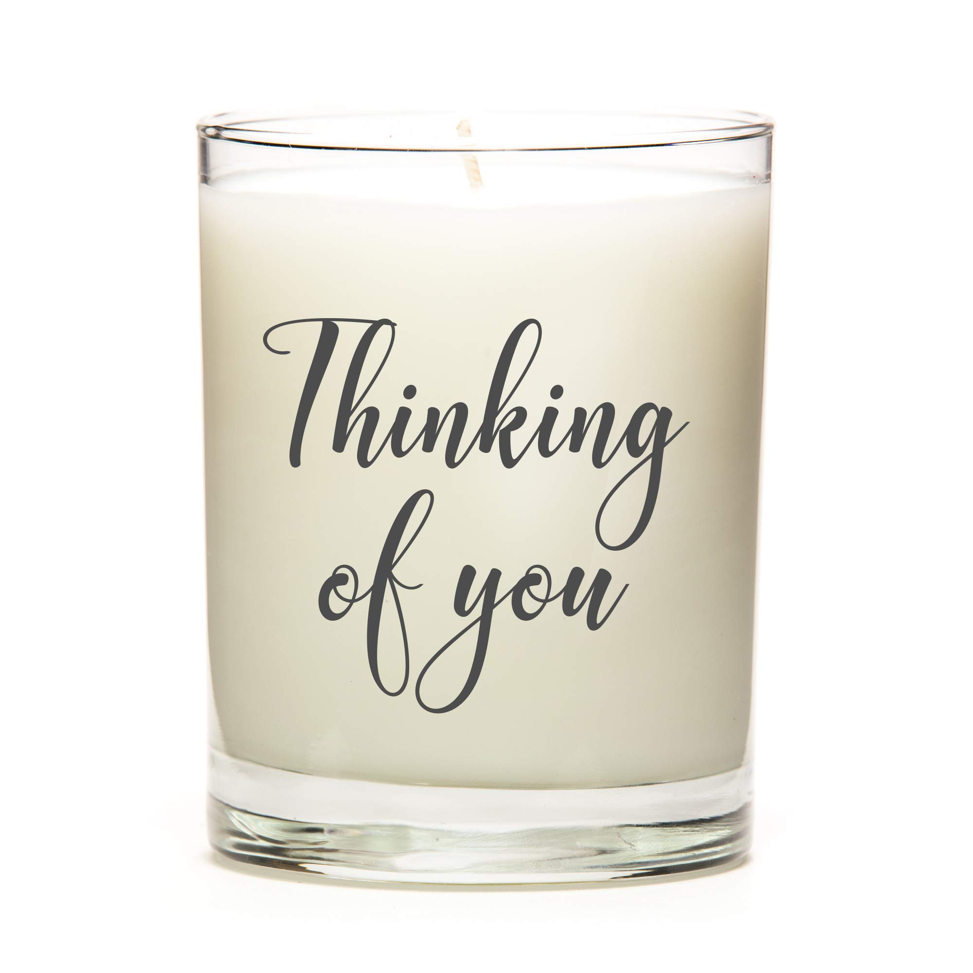 Thinking of You Personalized Strongly Scented Candles - Natural Soy Ivory Wax Vanilla Fragrance (11oz) - Low Smoke, Long Burning - Perfect for Romantic Gifts, Home Decor & Relaxation