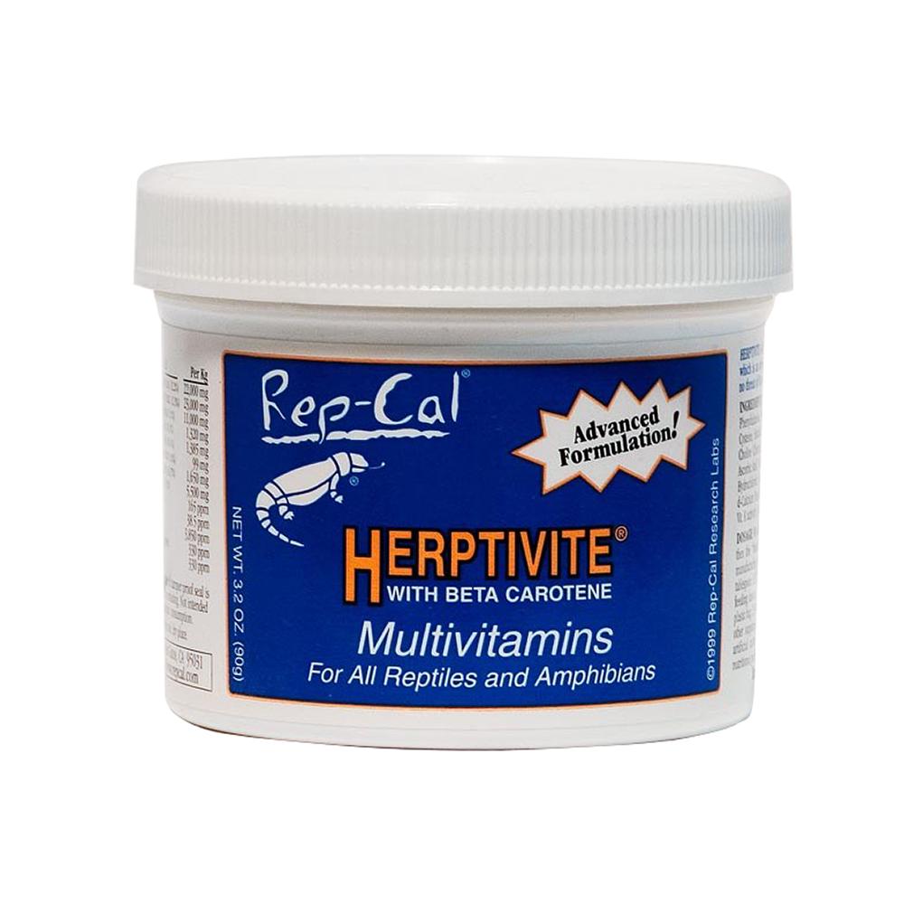 Rep Cal Herptivite Multivitamin for Reptiles & Amphibians - Essential Vitamin Supplement for Lizards, Turtles & Frogs - Supports Healthy Growth & Immune System - Ideal for Terrarium & Vivarium Pets