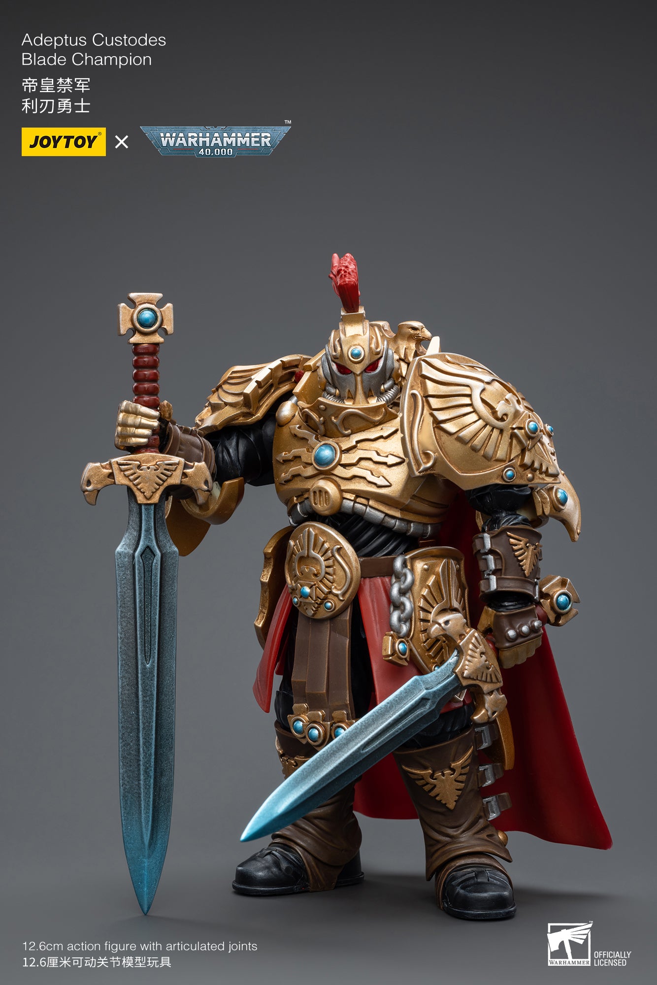 1/18 JOYTOY Warhammer 40K Adeptus Custodes Blade Champion Action Figure - Collectible Miniature for Tabletop Gaming & Display