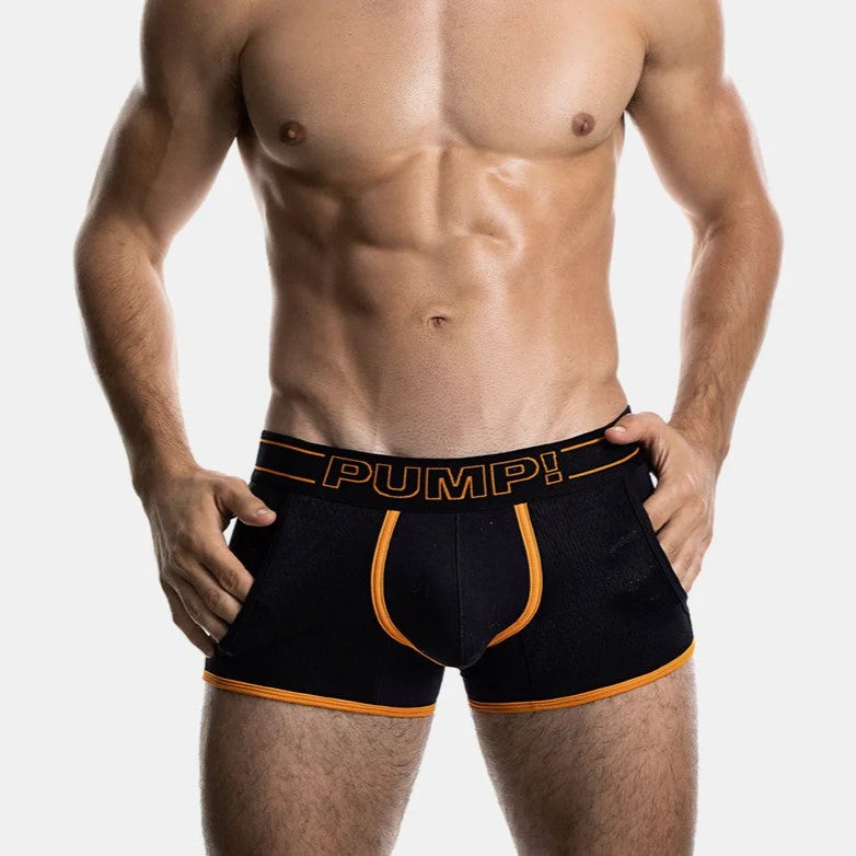 PUMP! Nightlight Jogger Boxer Briefs - Breathable Mesh Underwear for Men in Black | Perfect for Running, Gym Workouts & Nighttime Comfort
