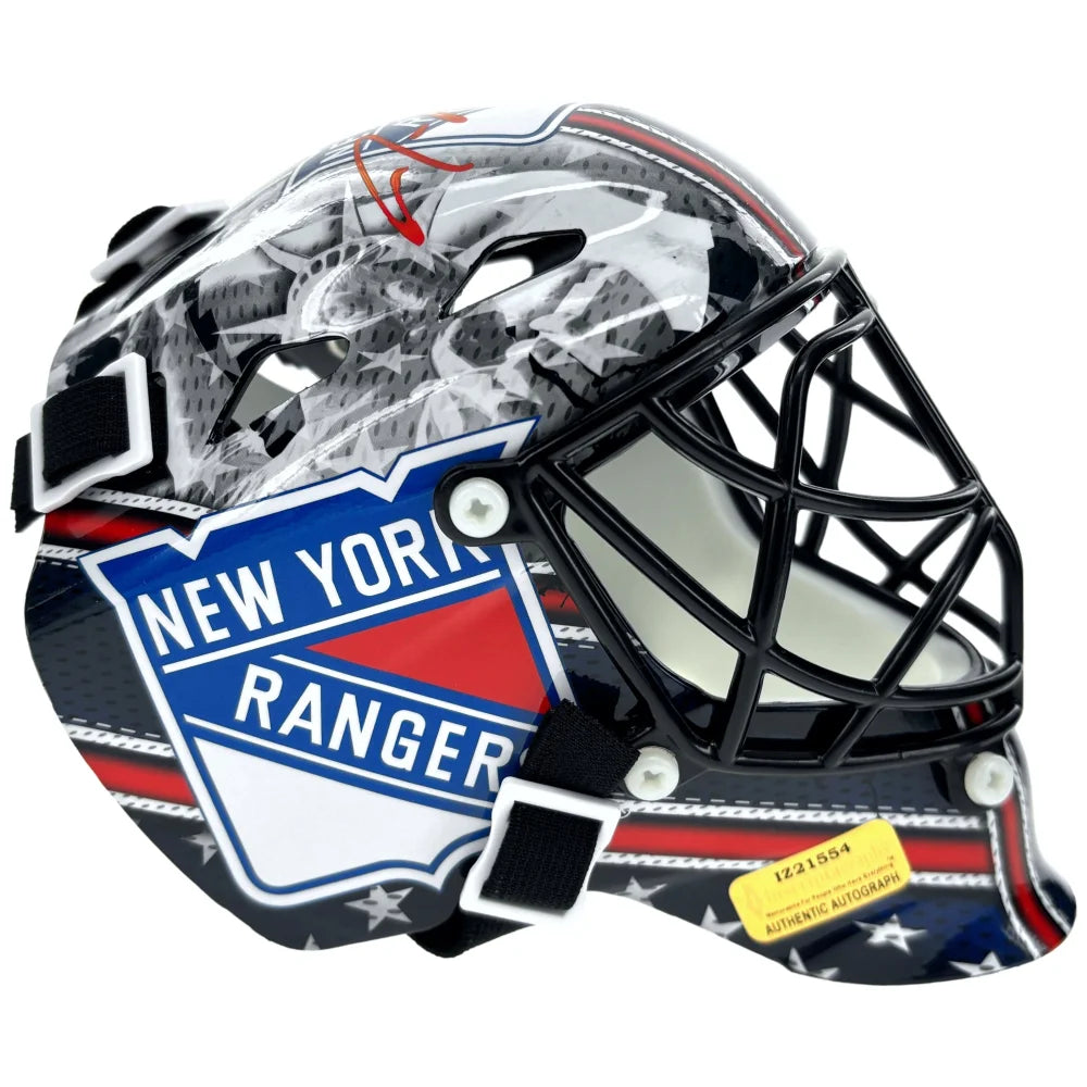 Jonathan Quick Autographed New York Rangers Mini Goalie Mask - Signed Hockey Helmet with COA & IGM Certification - Perfect for Rangers Fans, Sports Memorabilia Collectors, and Home/Office Decor
