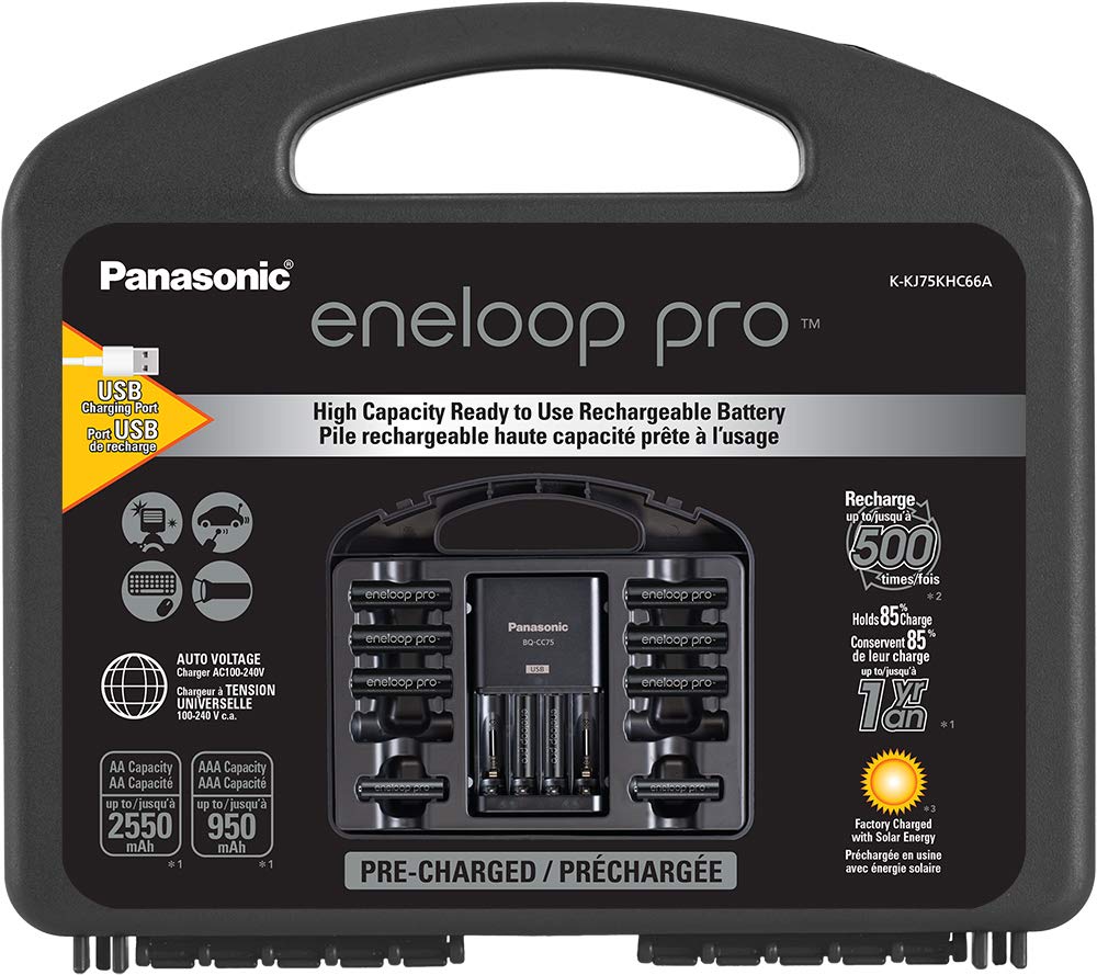 Panasonic eneloop pro High Capacity Rechargeable Batteries - 6AA & 6AAA Power Pack with Advanced USB Charger & Storage Case | Perfect for Cameras, Gaming Controllers, and Emergency Kits