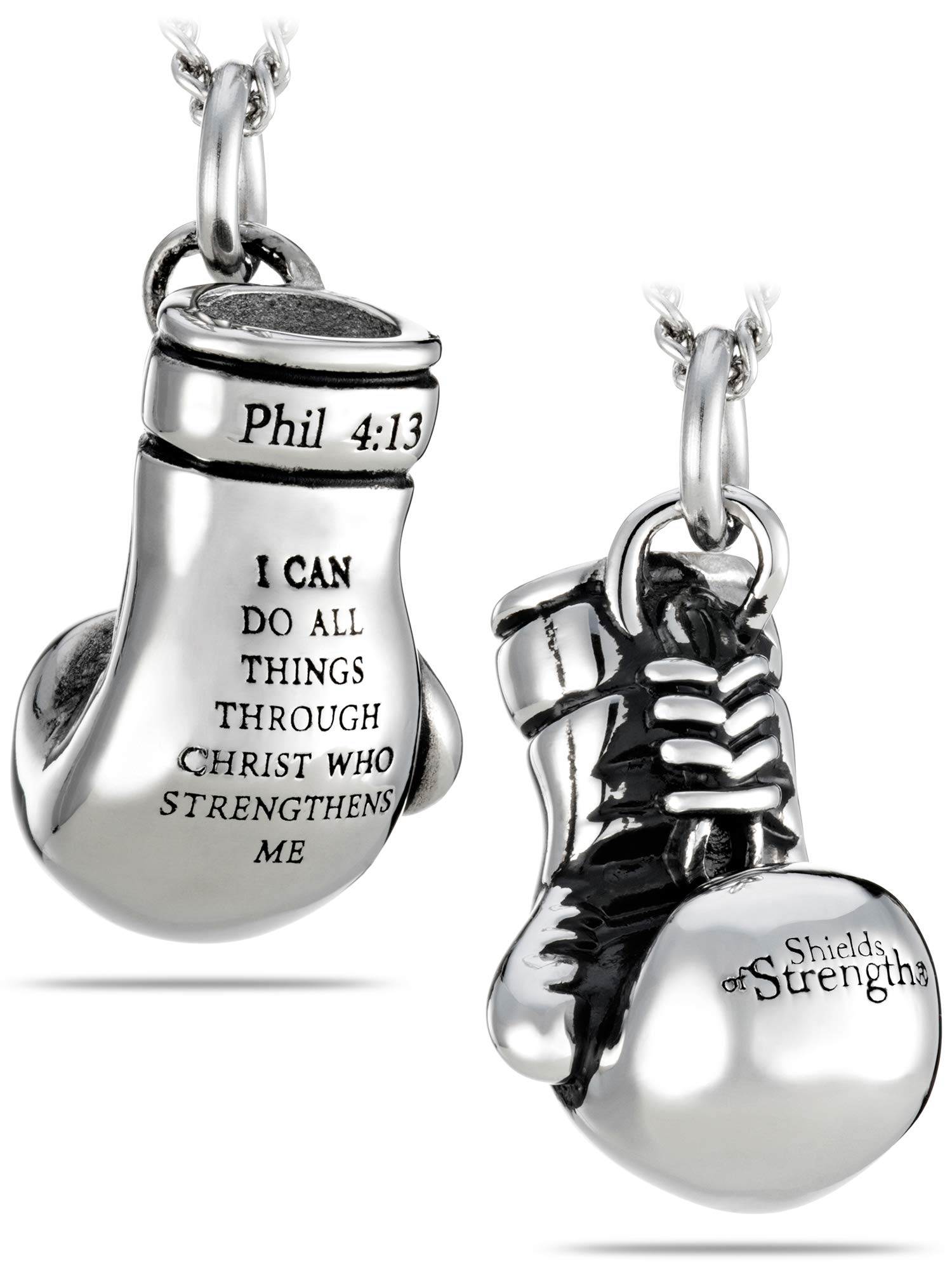 Women's Boxing Glove Necklace - Gold/Silver Christian Jewelry Gift for Boxers & Fighters