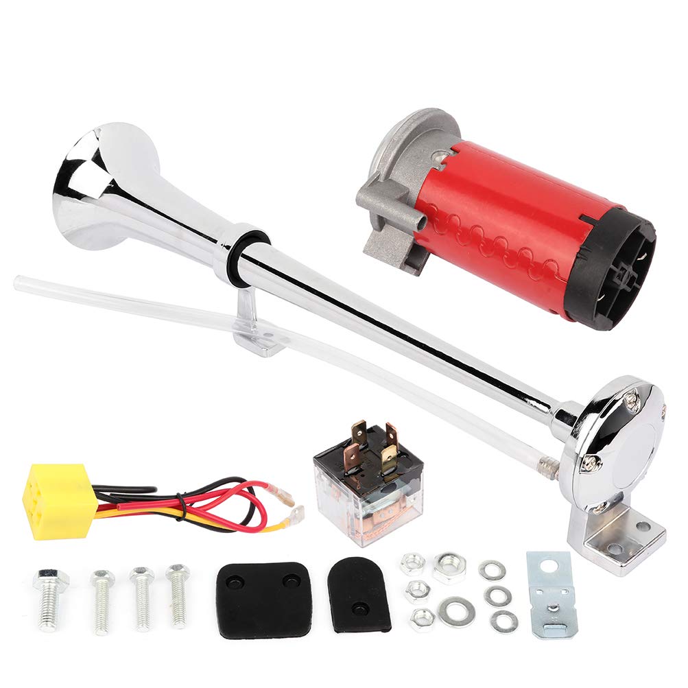 150dB Super Loud Air Horn - Single Trumpet Electric Truck & Train Car Horn with Compressor for 12V Vehicles - Perfect for Emergency Alerts, Off-Roading & Marine Use