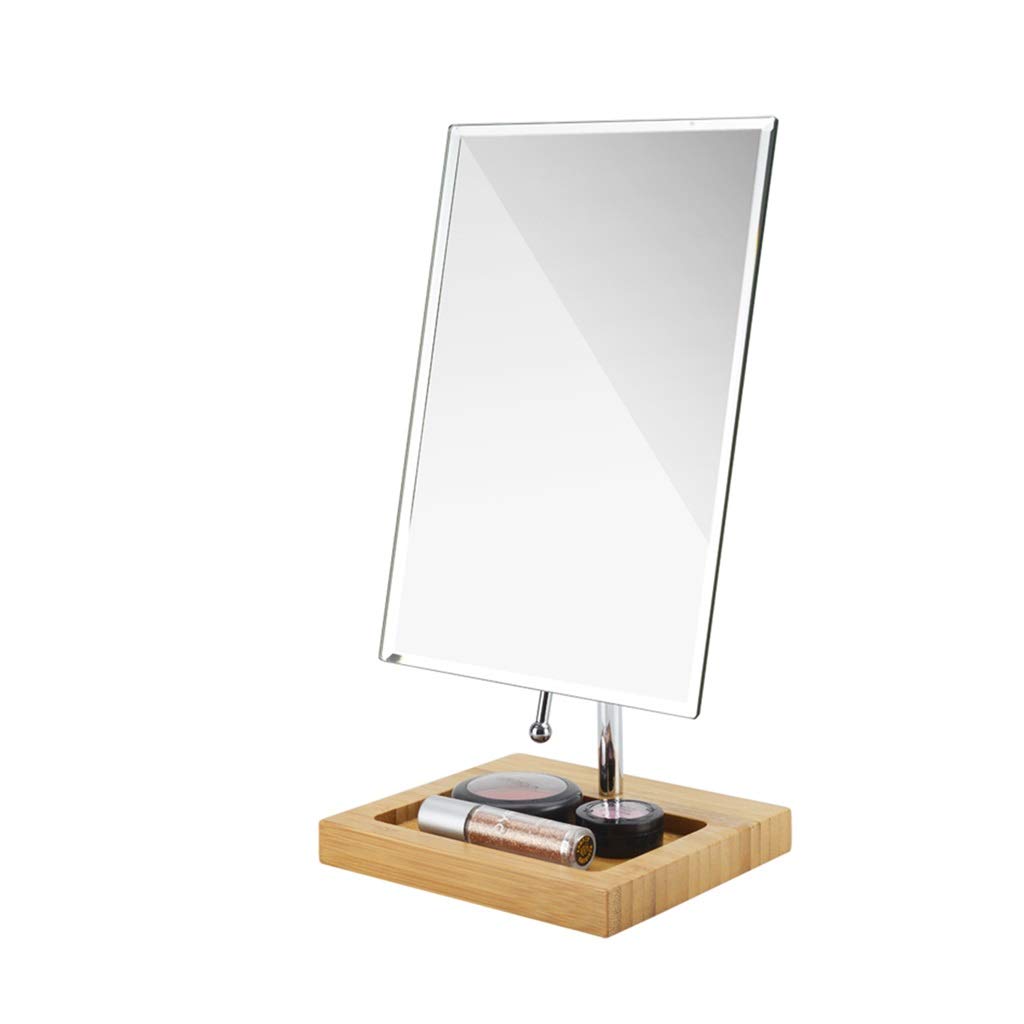 360° Rotating HD Vanity Mirror with Stand & LED Lights - Portable Desktop Makeup Mirror for Travel, Home, and Professional Use - Compact Cosmetic Mirror (Size D)