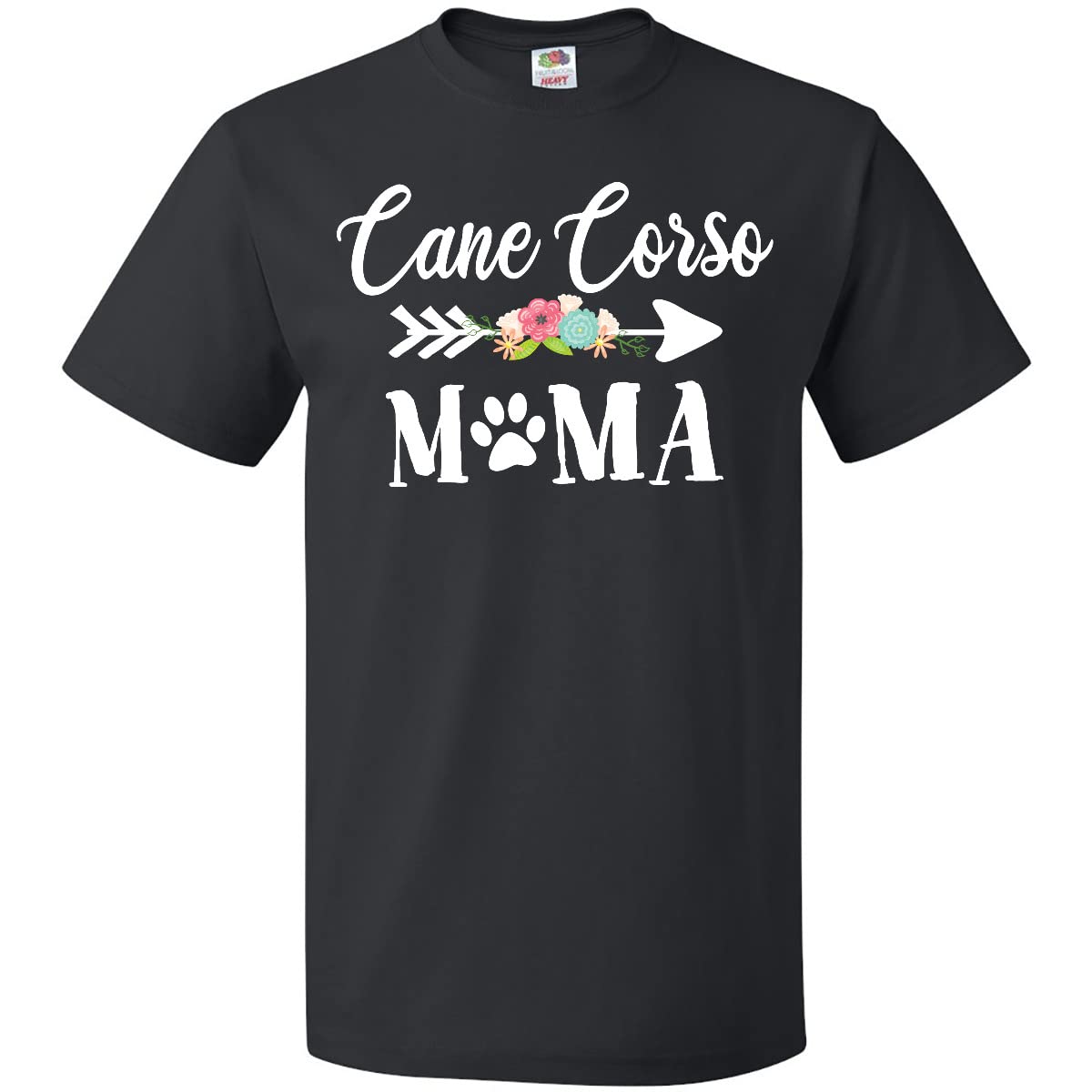 Inktastic Cane Corso Mama with Flowers and Arrow Graphic T-Shirt for Women - Comfortable Cotton Tee for Dog Lovers, Casual Wear & Mother's Day Gifts