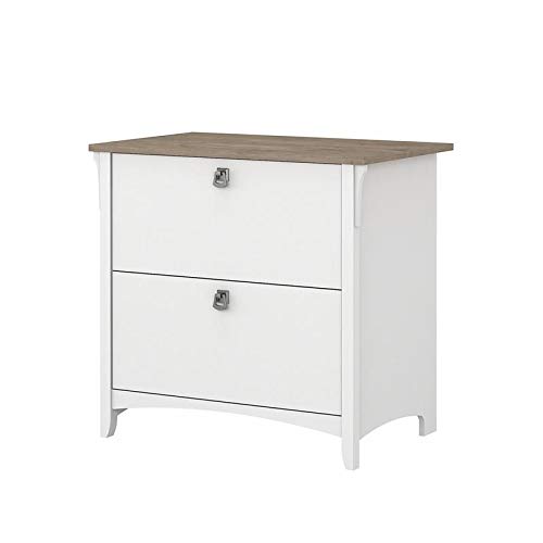 Scranton & Co White/Shiplap Gray 2-Drawer File Cabinet - Sturdy Office Storage Solution for Documents, Files & Supplies | Perfect for Home Office, Workplace & Business Organization