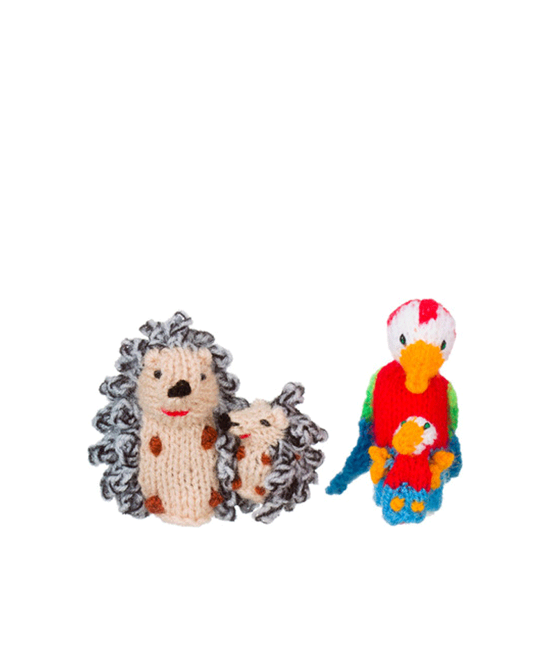 Soft Knitted Mother & Baby Finger Puppets - Cute Hand Puppets for Storytelling, Early Learning & Parent-Child Bonding - Perfect for Nursery, Preschool & Family Playtime