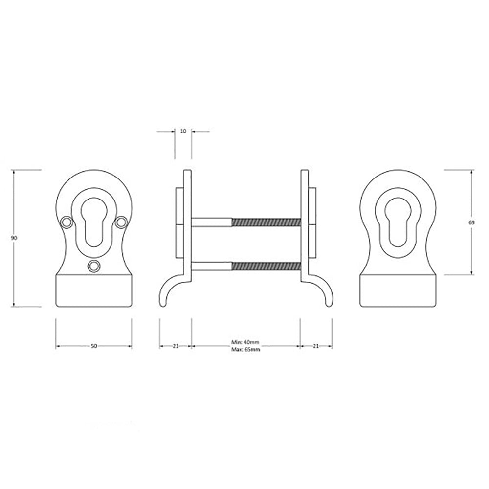 Stainless Steel Satin Finish Euro Cylinder Latch Pull - Durable Back to Back Handle for Cabinet, Drawer & Furniture - Perfect for Home, Office & Commercial Use