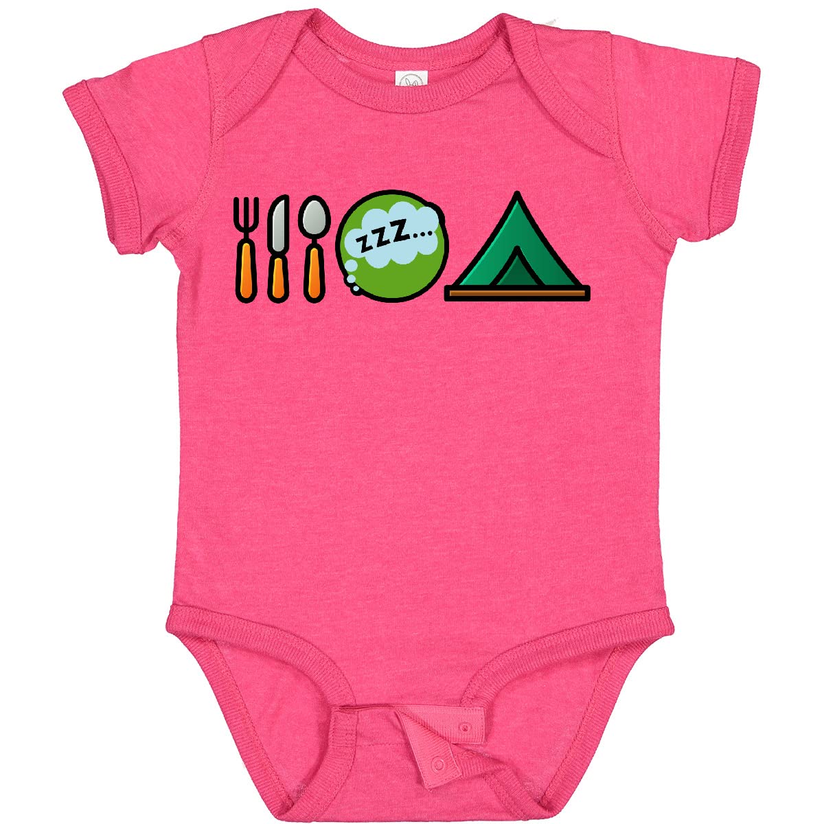 Inktastic Camping Eat Sleep Camp Baby Bodysuit - Cute Infant Onesie for Outdoor Adventures, Camping Trips & Family Vacations - Perfect Gift for Newborns & Toddlers