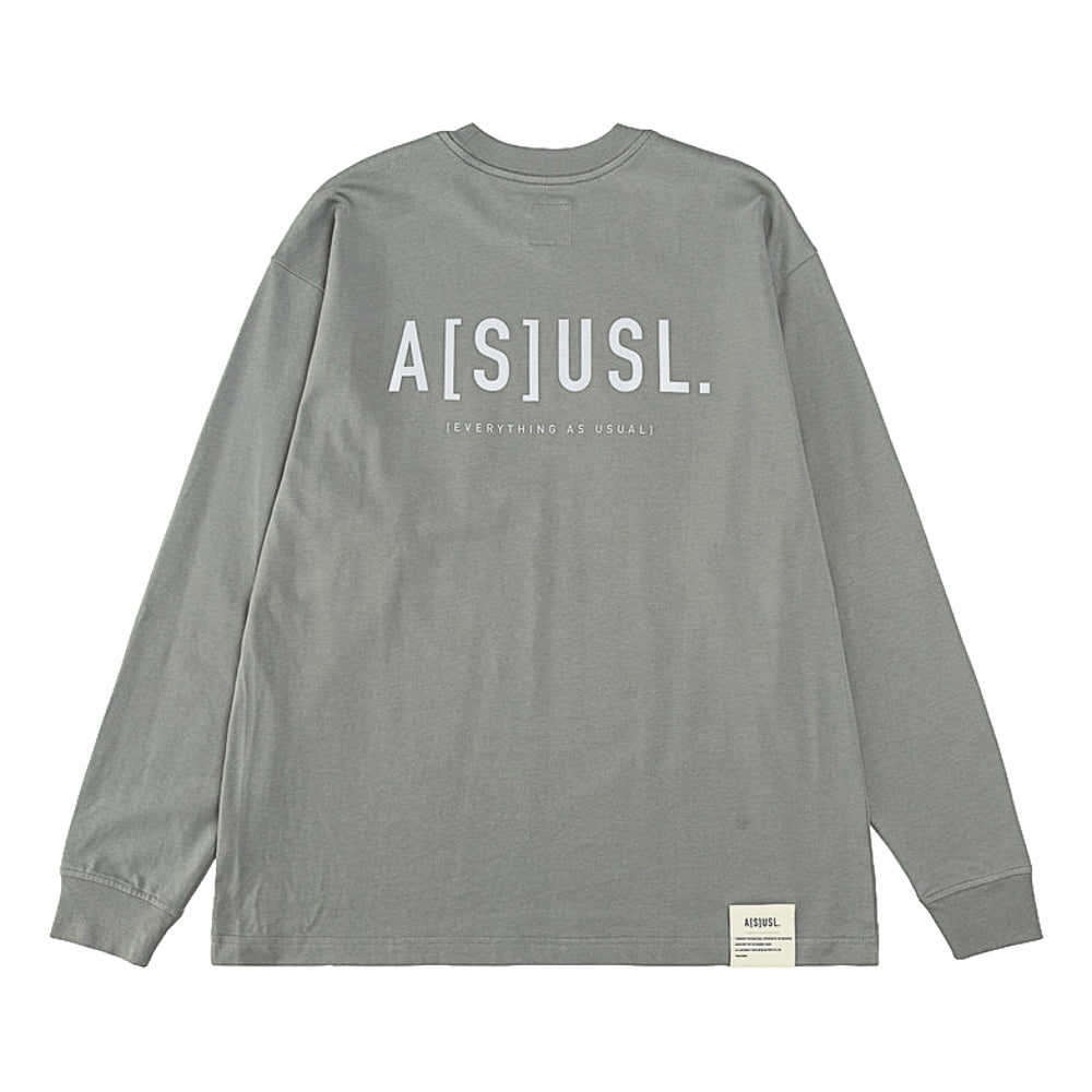 ASUSL Reflective Logo Long Sleeve T-Shirt - Light Grey | High-Visibility Streetwear for Running, Cycling & Night Safety